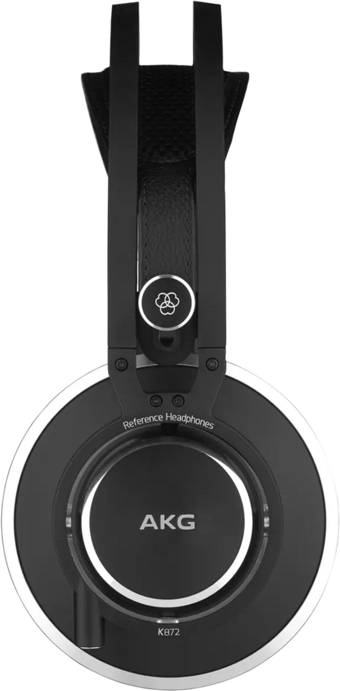 Casque de référence AKG K872 noir avec anneau et logo argentés.