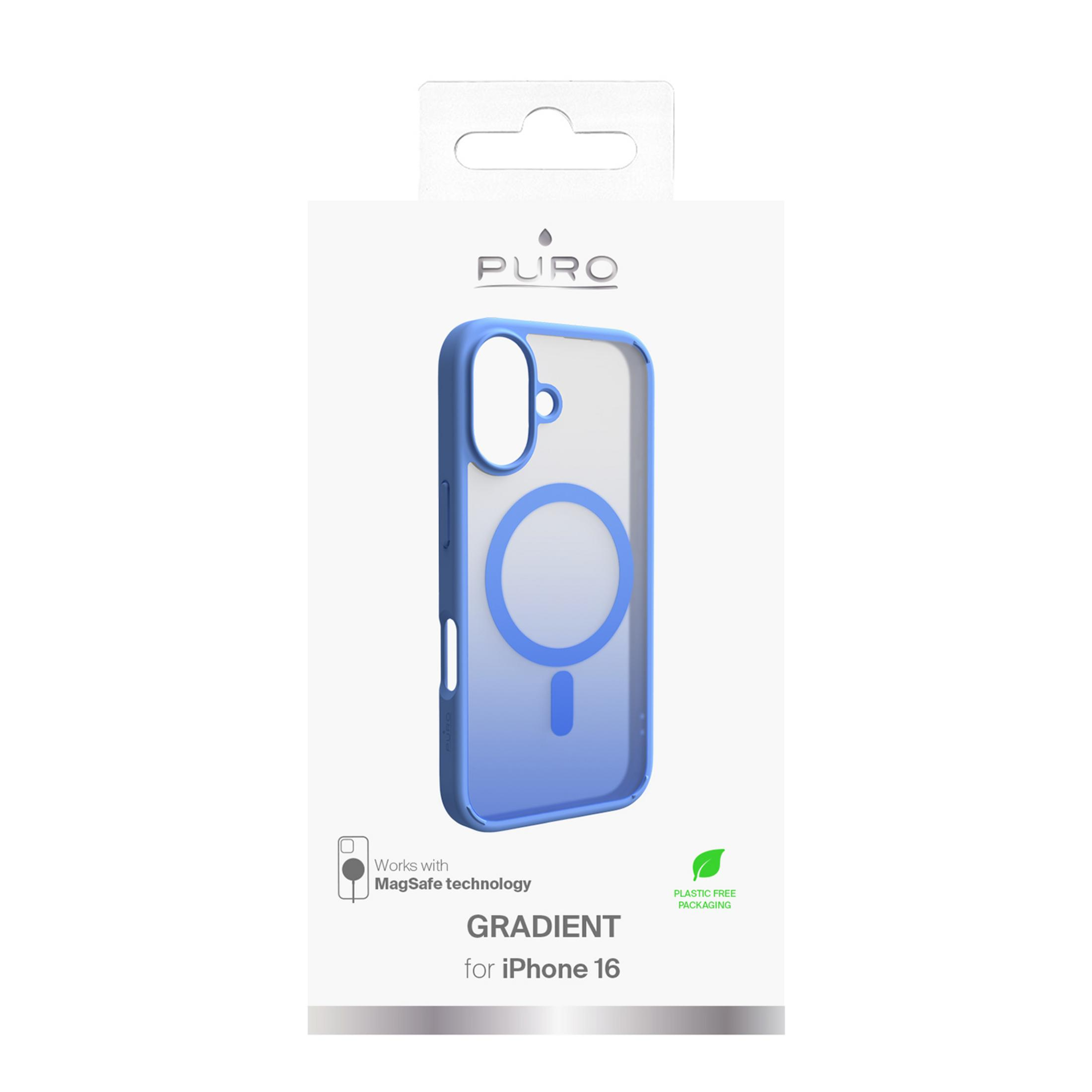 Eine blaue Handyhülle für das iPhone 16 mit MagSafe-Technologie.