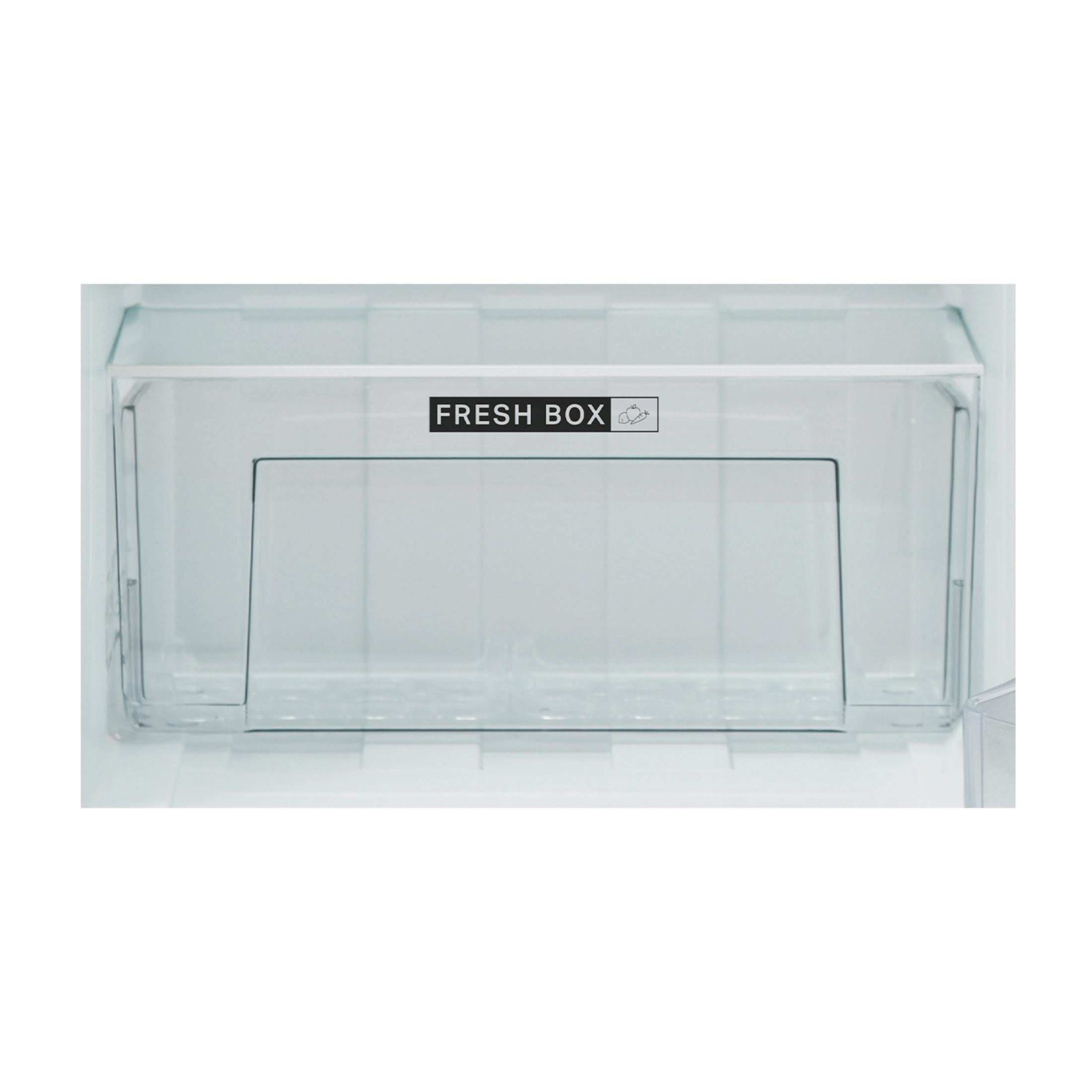 Cassettino trasparente per alimenti freschi con etichetta 'FRESH BOX'.