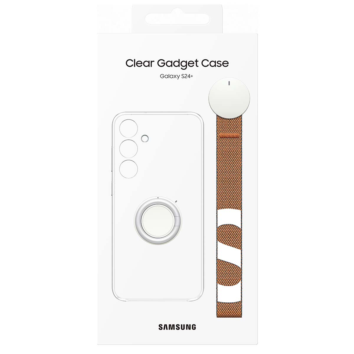 Samsung Clear Gadget Case do Galaxy S24+ z uchwytem pierścieniowym.