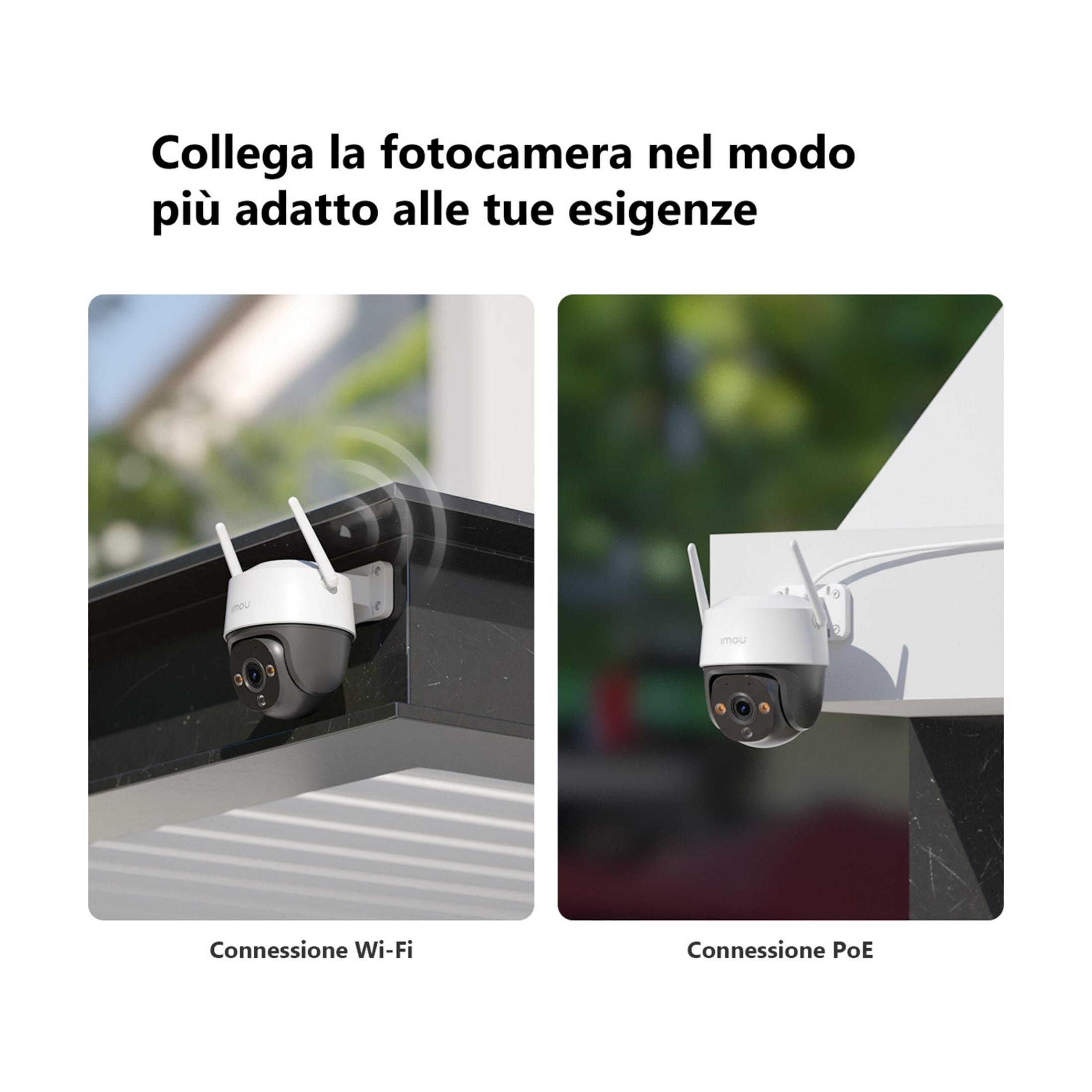 Dwie kamery: jedna z Wi-Fi, jedna z połączeniem PoE.