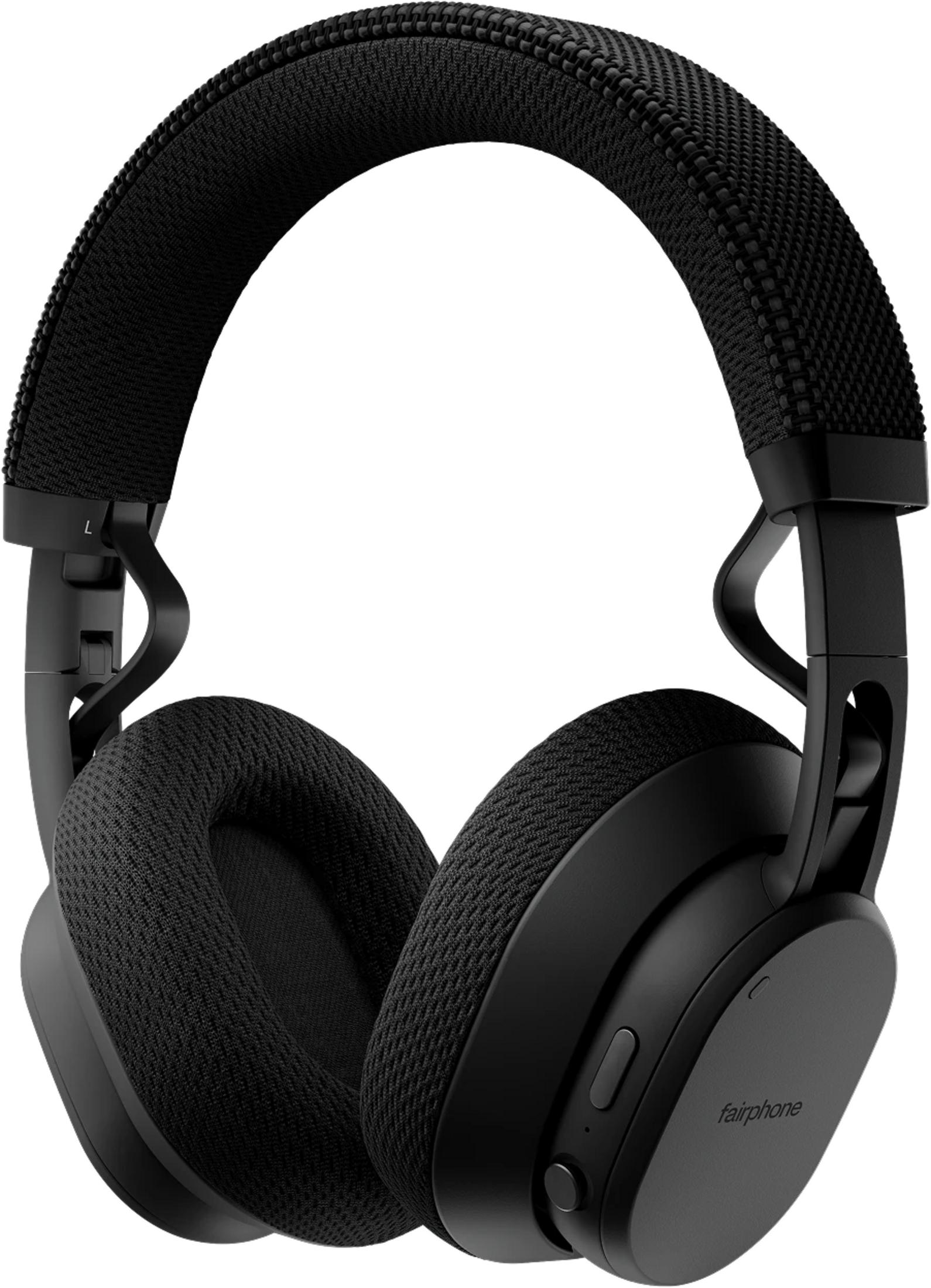 Cuffie nere over-ear con archetto e padiglioni imbottiti.