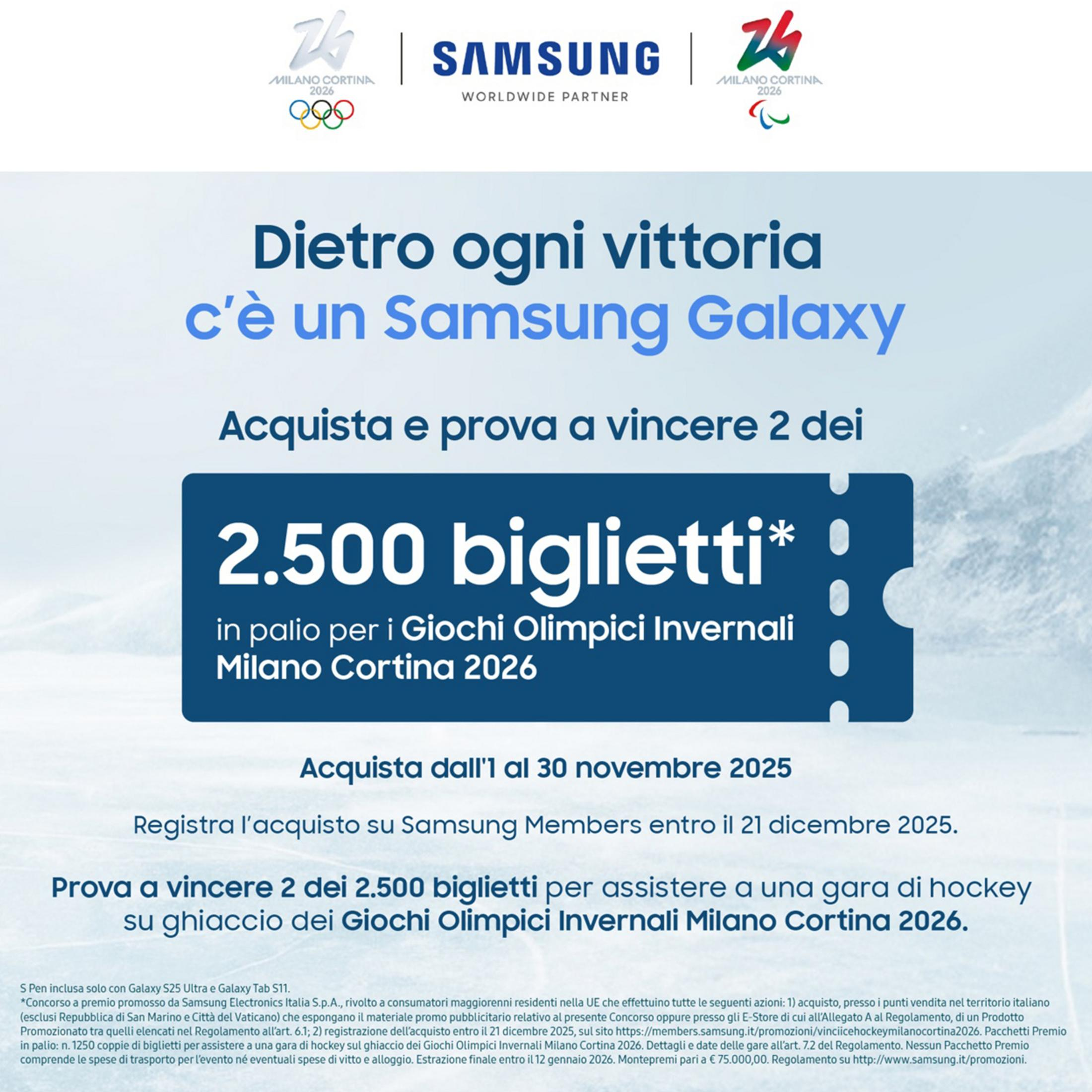 Samsung Galaxy Werbeaktion für die Olympischen Winterspiele 2026.