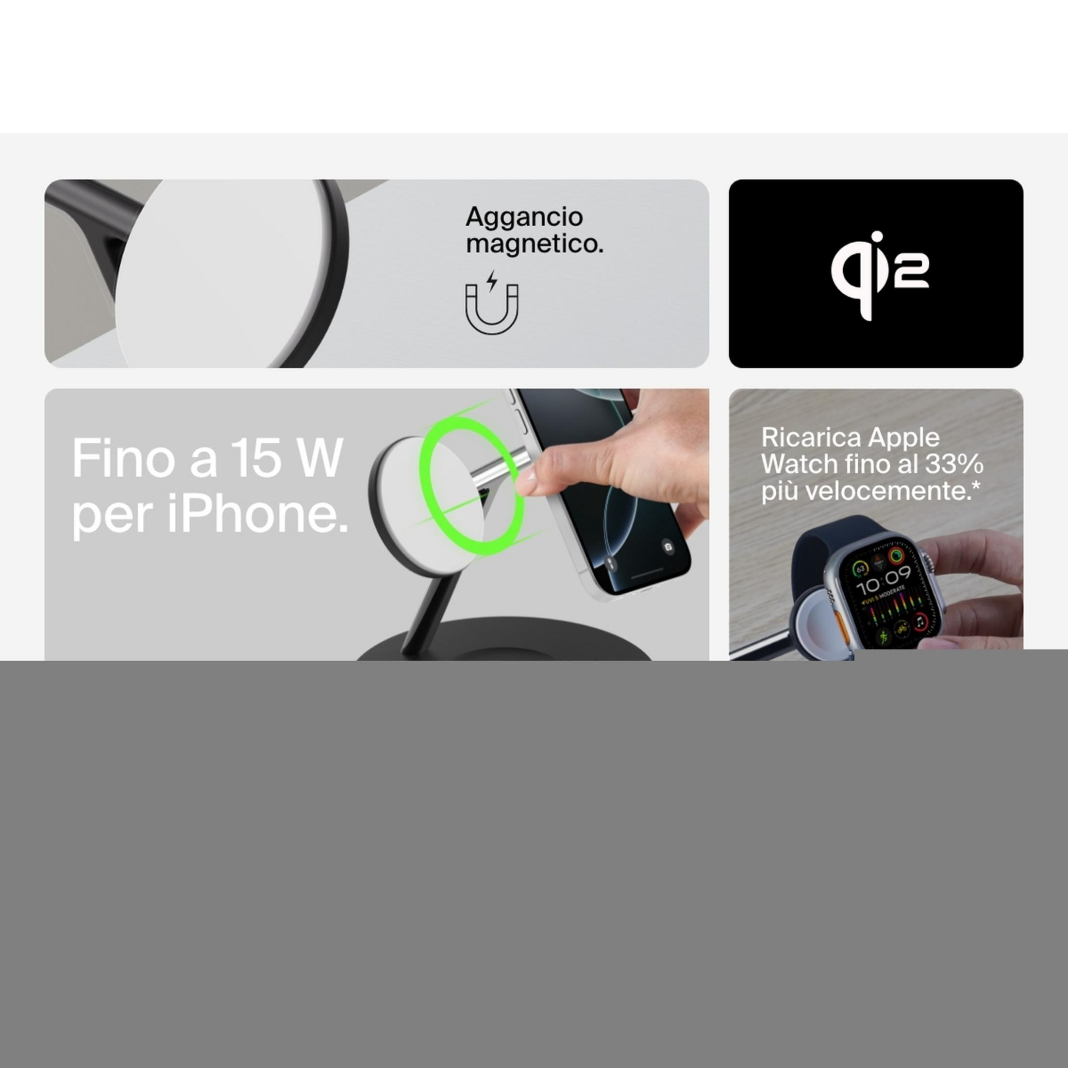 Kabelloses Laden für iPhone und Apple Watch.