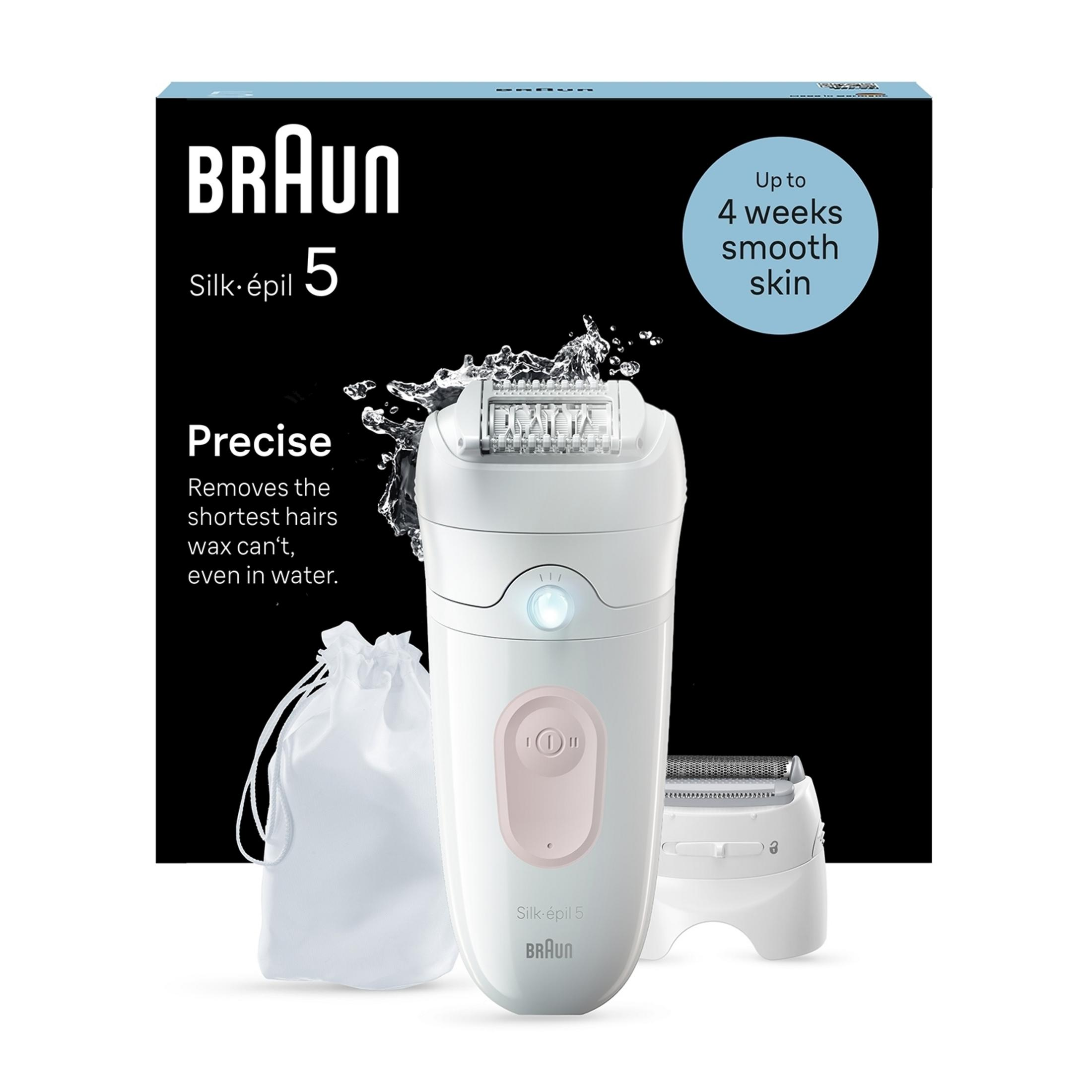 Depilator Braun Silk-épil 5 z nasadką i woreczkiem, na mokro i sucho.