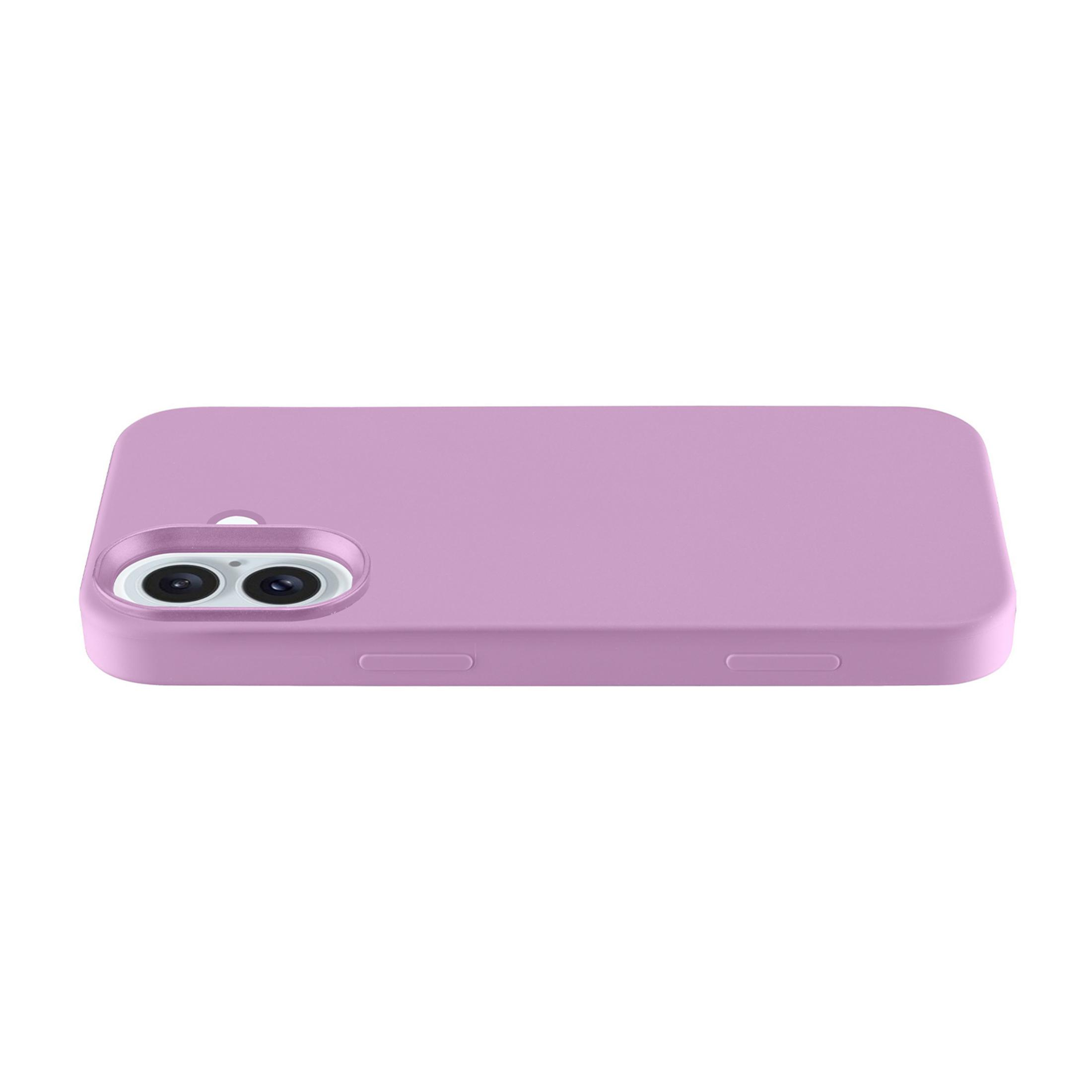 Coque de téléphone violette avec deux objectifs et flash.