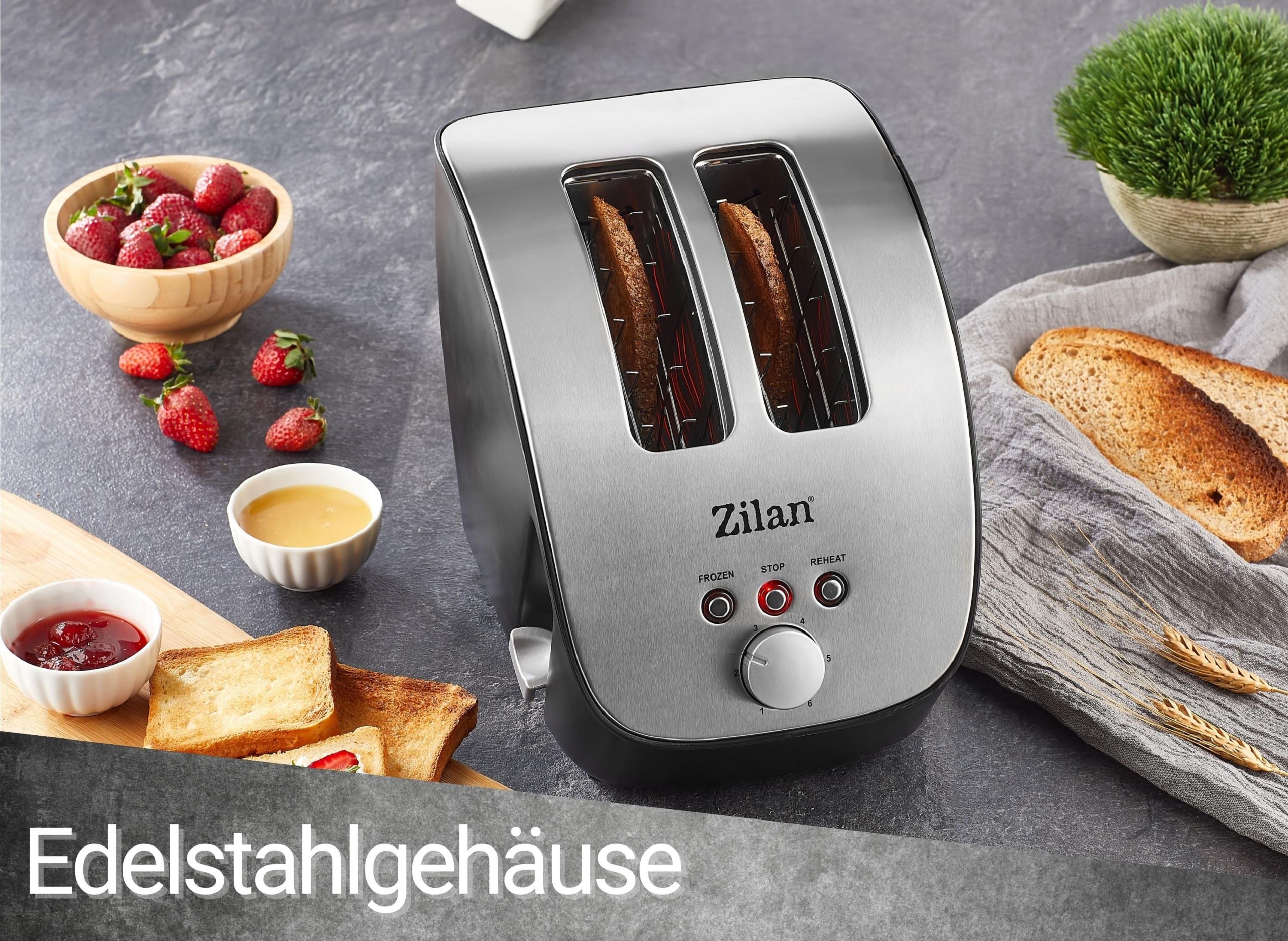 Paslanmaz çelik tost makinesi, kızarmış ekmek, çilek ve reçel.
