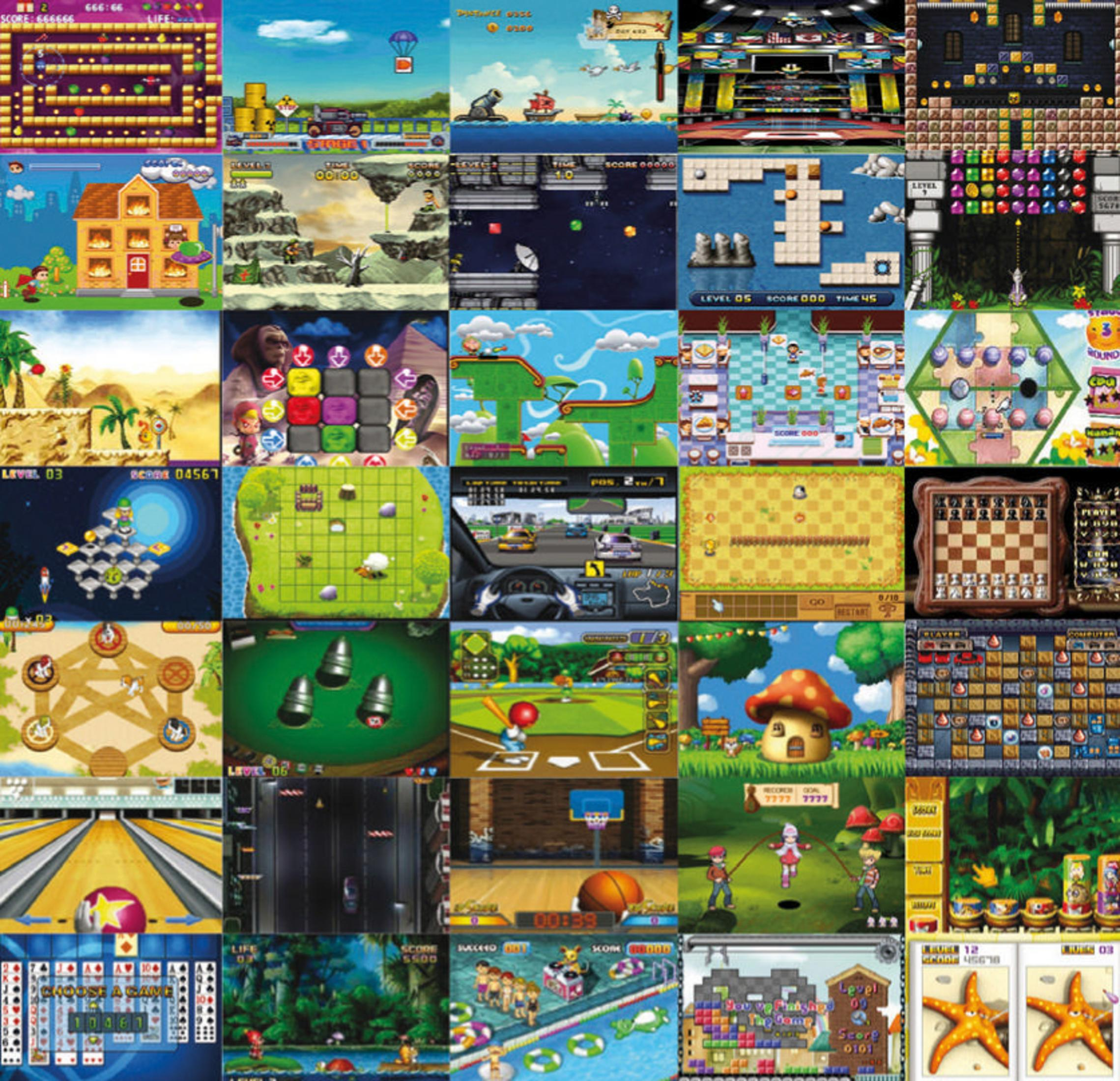 Un mosaico di molti screenshot di videogiochi diversi. Vari generi.