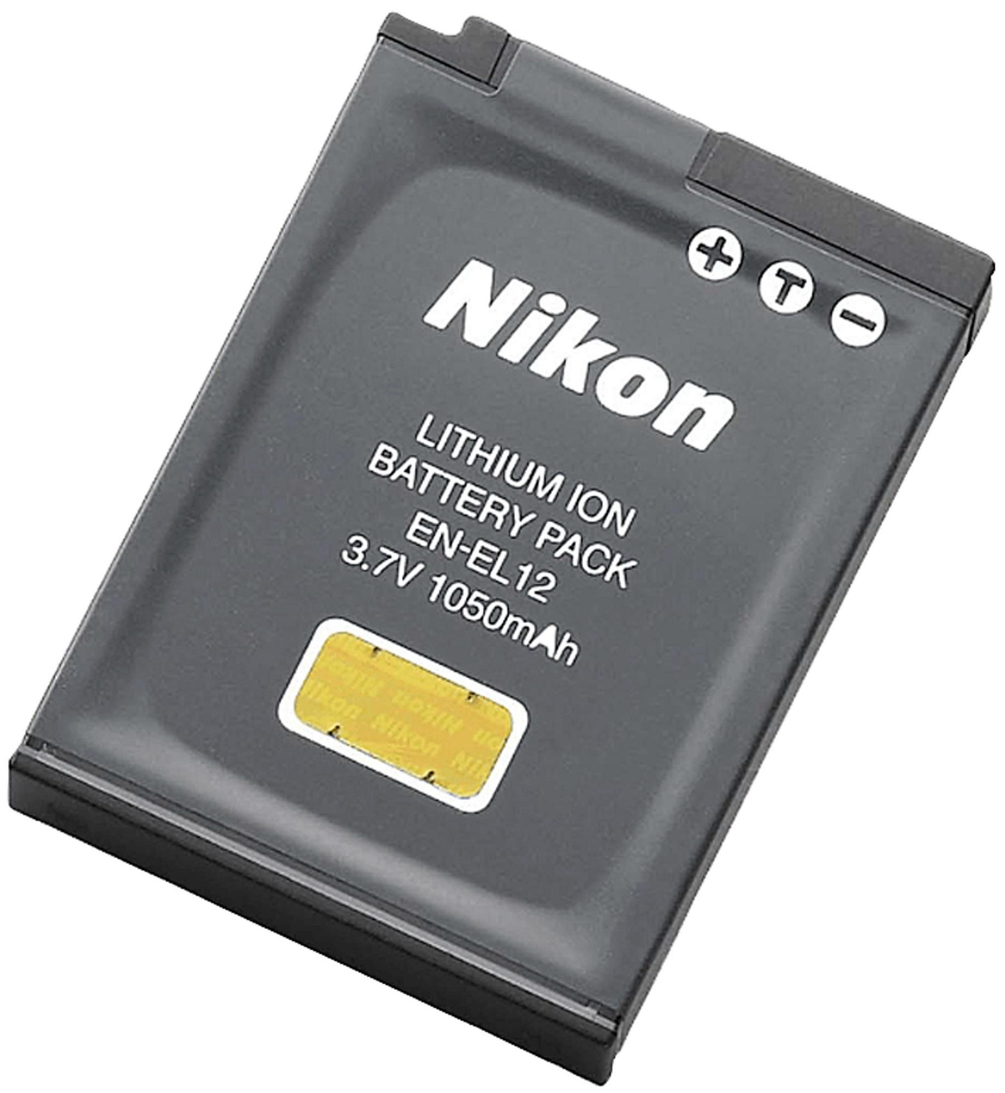 Graue Nikon EN-EL12 Lithium-Ionen-Akkupack 3,7V 1050mAh.