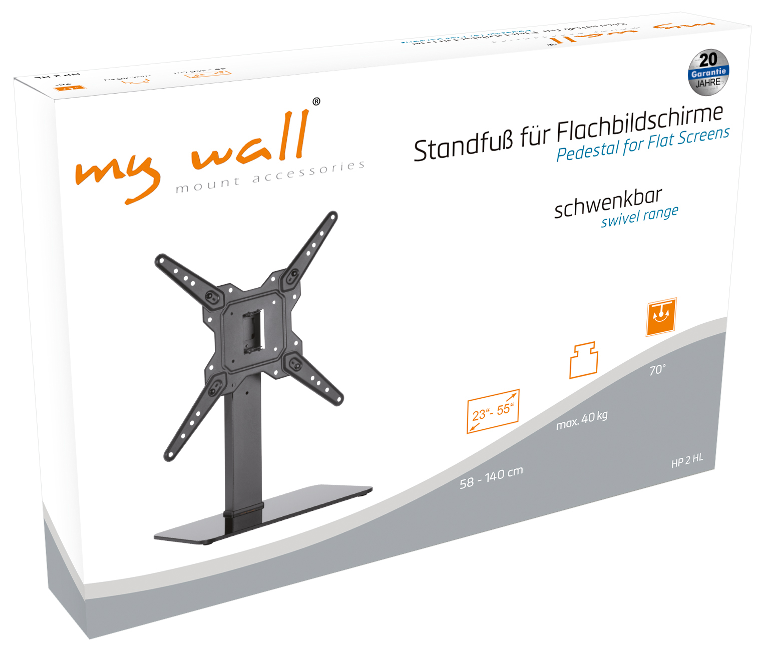 TV-Standfuß von my wall für Flachbildschirme, schwenkbar, max. 40 kg.