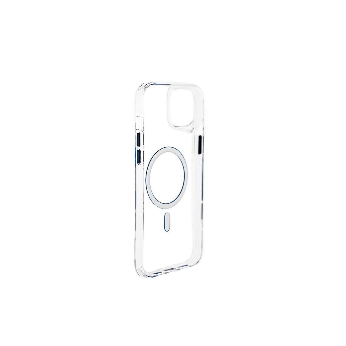 Transparente Handyhülle mit Magnetring und Kamerabereich.