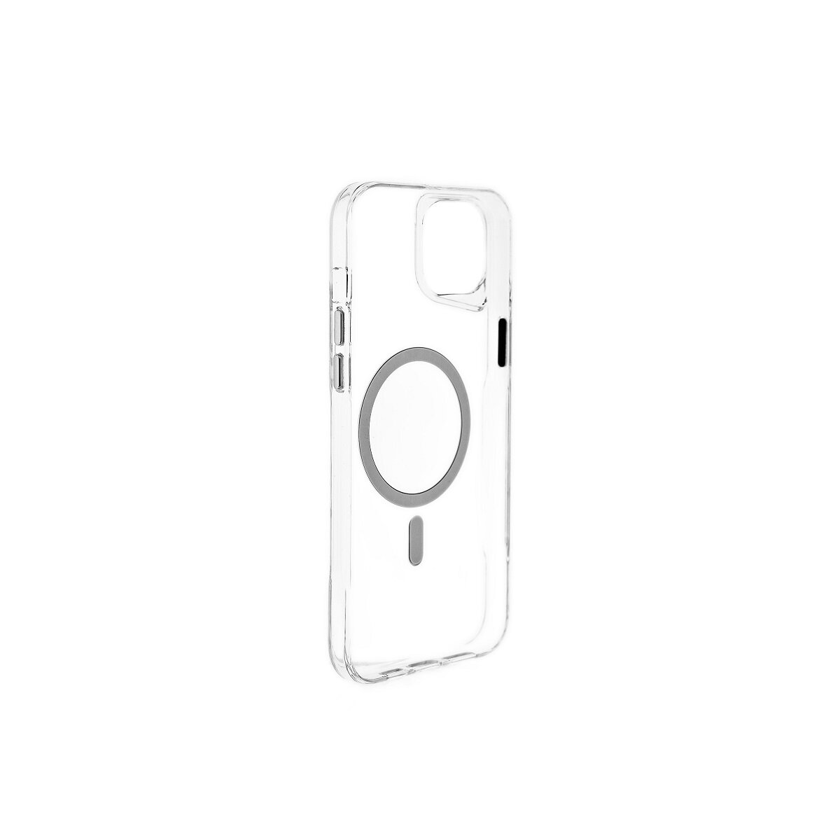 Transparente Handyhülle mit magnetischem Ring und Ladeanzeige.