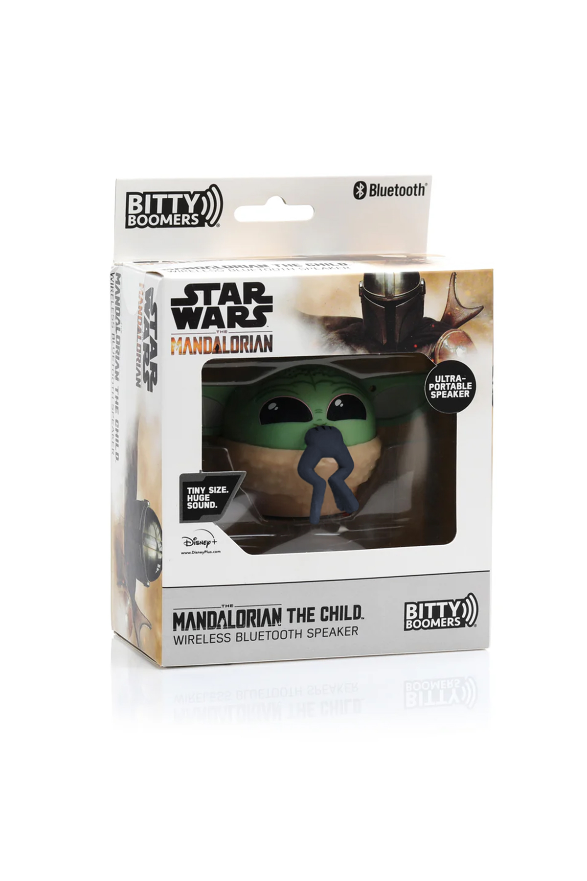 Karakteri içeren bir Star Wars 'The Child' Bluetooth hoparlör ambalajı.