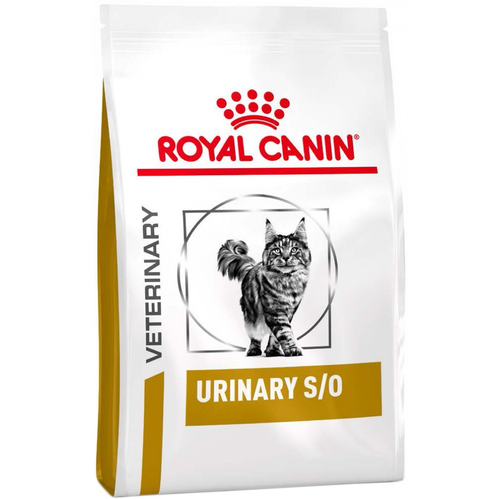 Torba karmy dla kota Royal Canin Veterinary Urinary S/O z ilustracją Maine Coon.