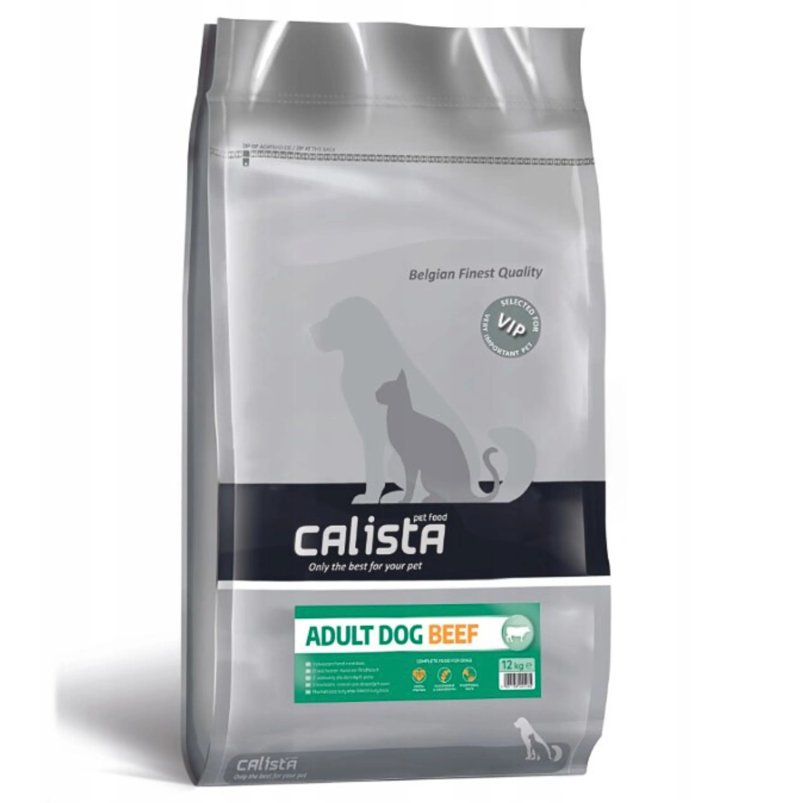 Torba karmy dla psów z etykietą "Adult Dog Beef".
