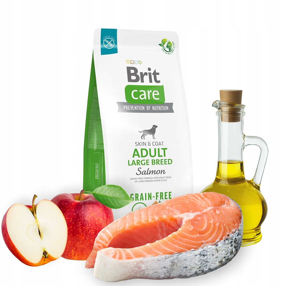 Torba karmy dla psów z łososiem, jabłkami i olejem. Bez zbóż.