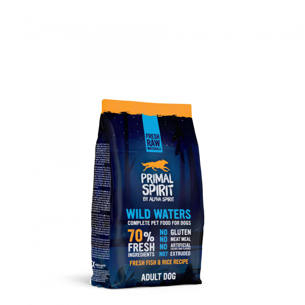 Torba karmy dla psów Primal Spirit o smaku Wild Waters, 70% świeżych składników.