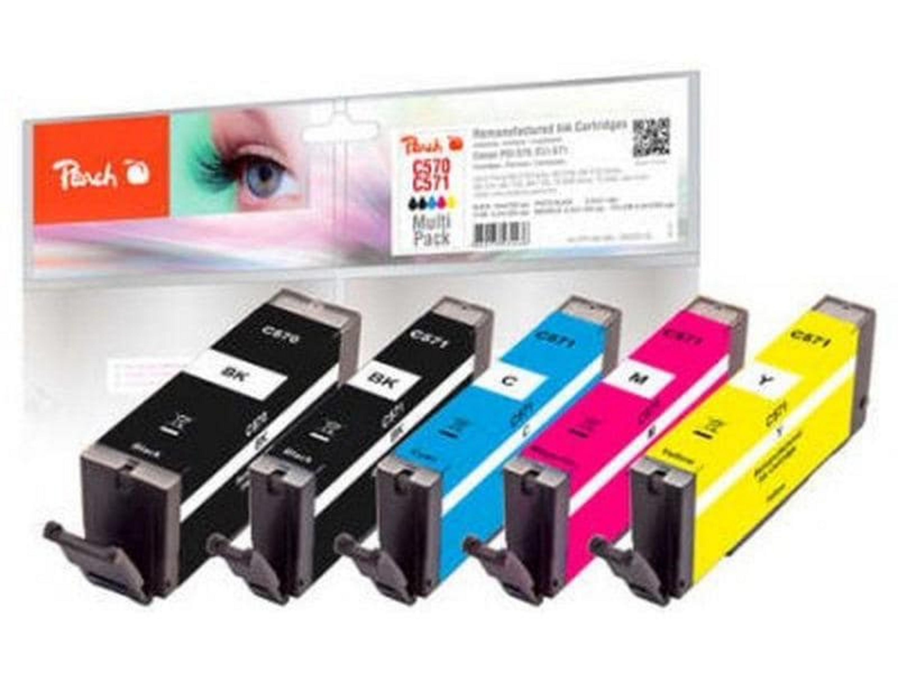 Cztery wkłady atramentowe: czarny, cyjan, magenta, żółty, z opakowaniem.