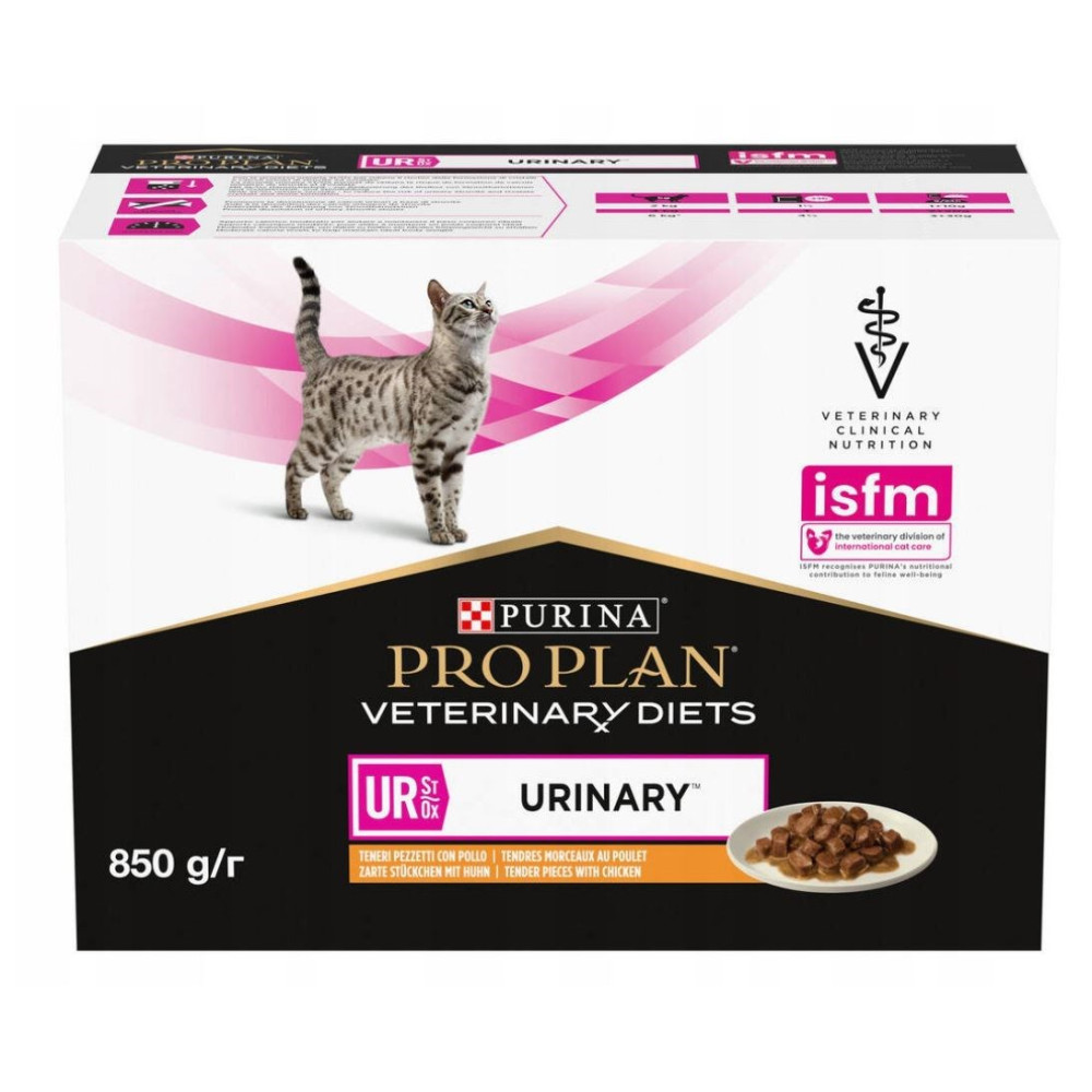 Pudełko karmy dla kota Purina Pro Plan Veterinary Diets Urinary z kurczakiem.