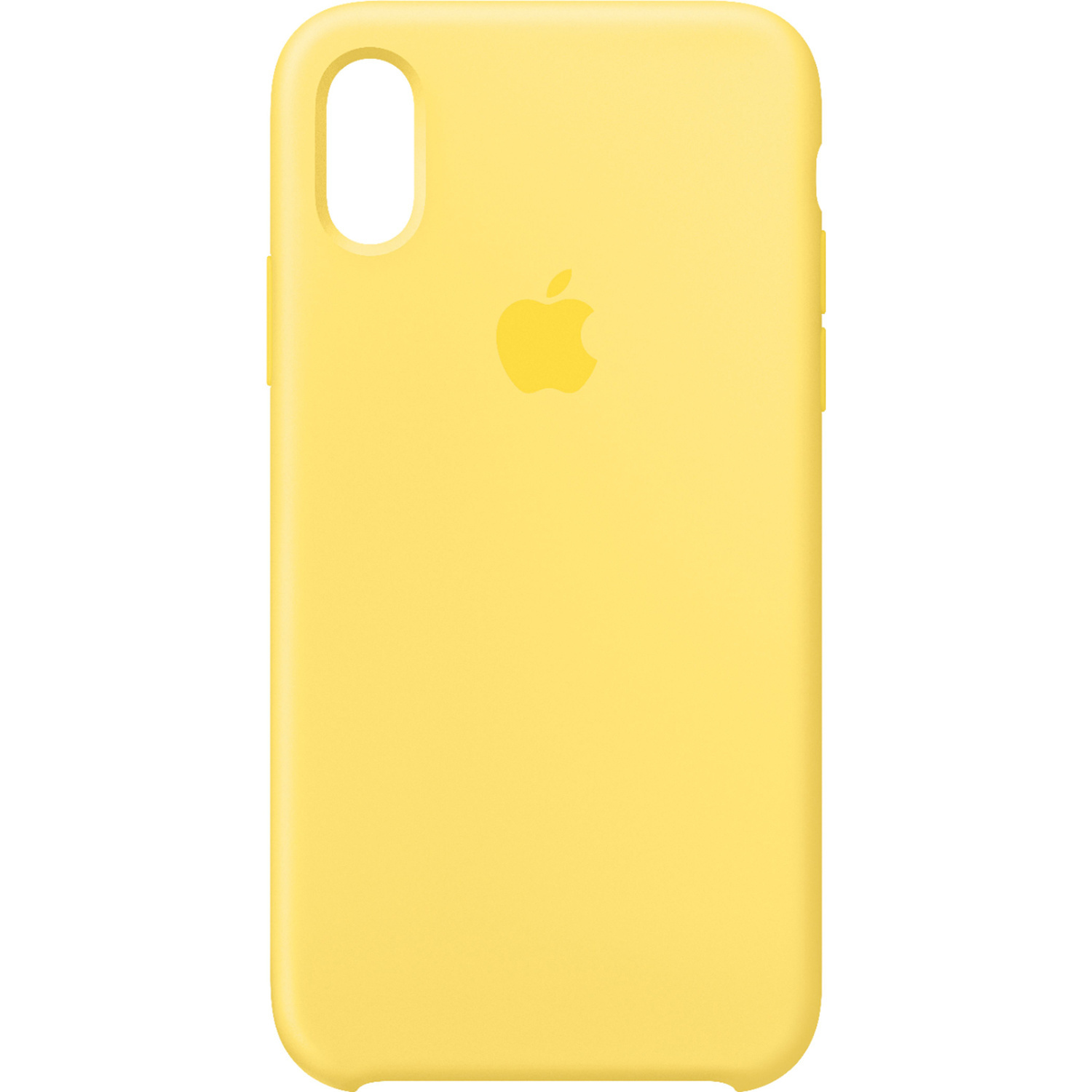 Eine gelbe Handyhülle mit einem Apple-Logo.