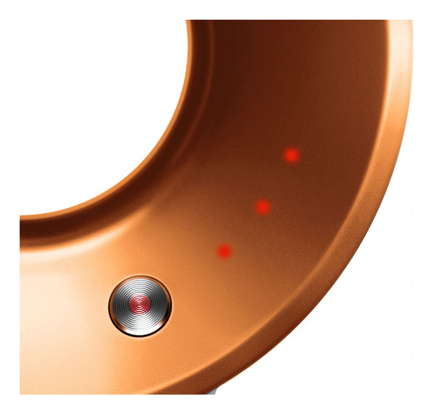Bronze ring with a silver button and three red indicator lights.