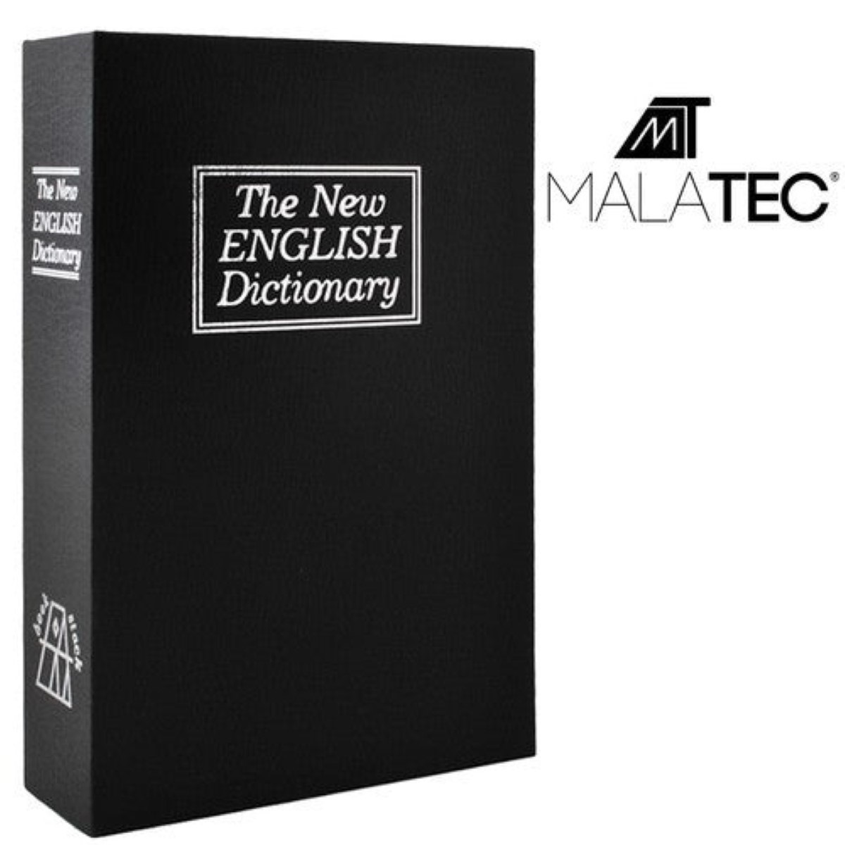 Libro negro con el título 'The New English Dictionary'.