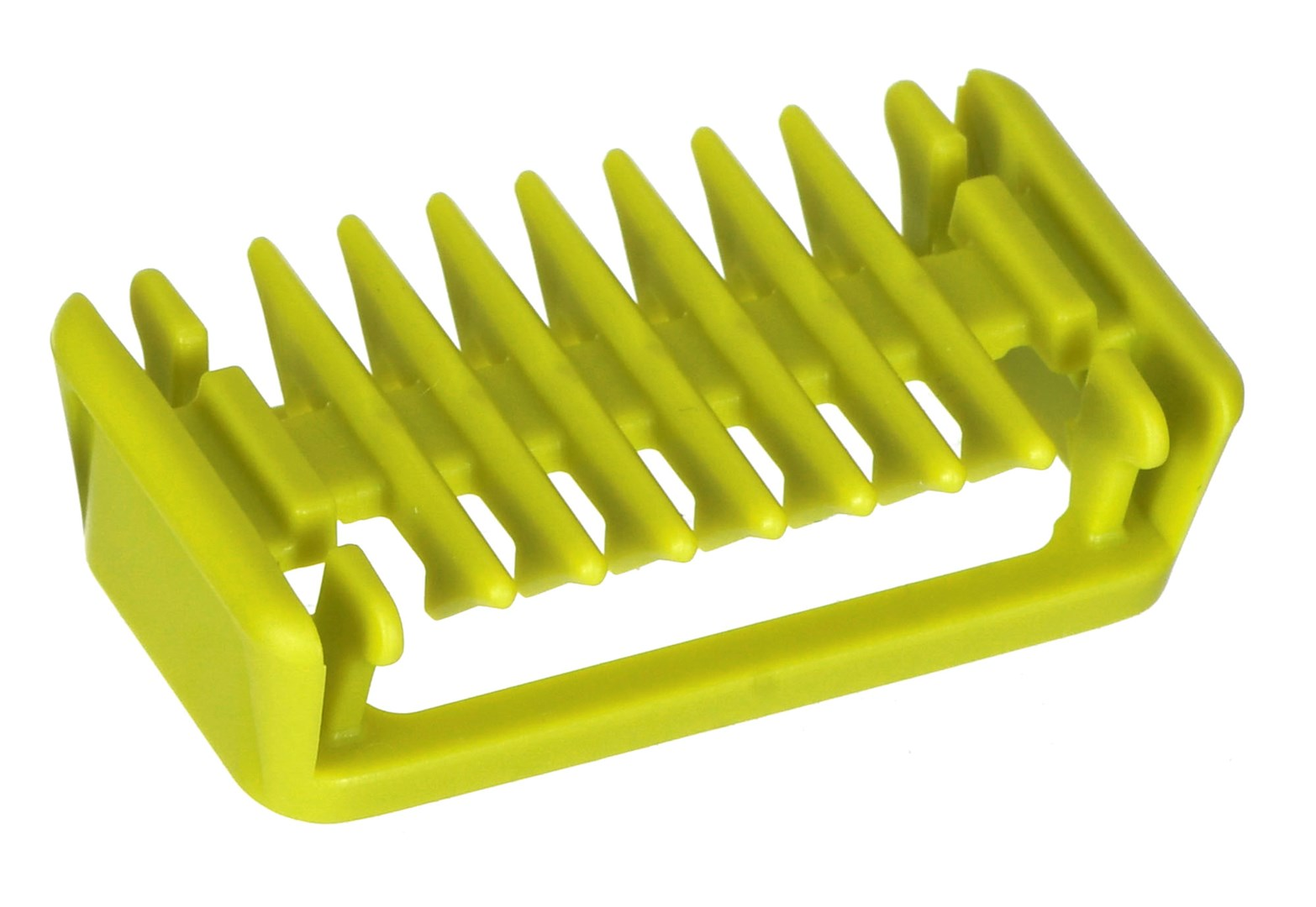 Żółta plastikowa nasadka grzebieniowa do maszynki.