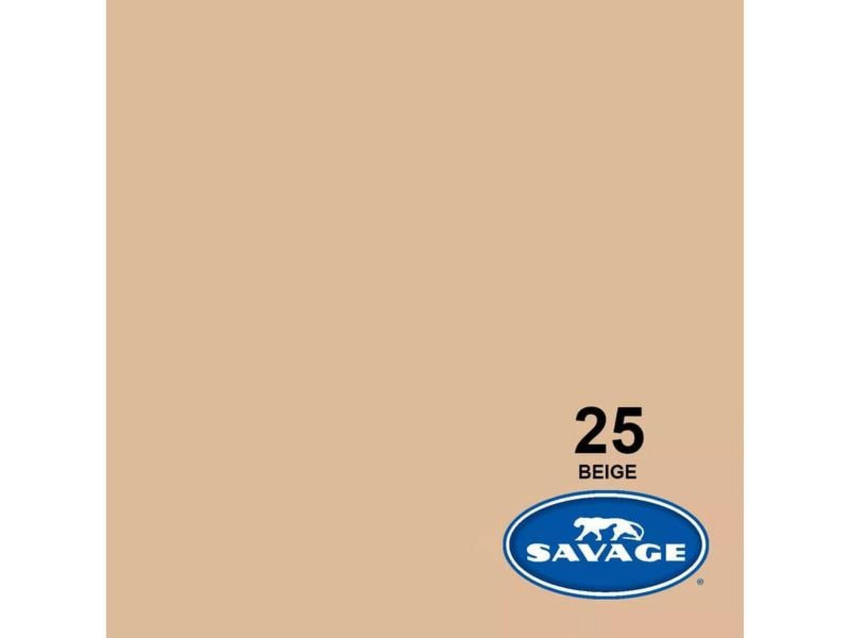 Ein beiger Hintergrund mit der Nummer 25 und dem Savage-Logo.