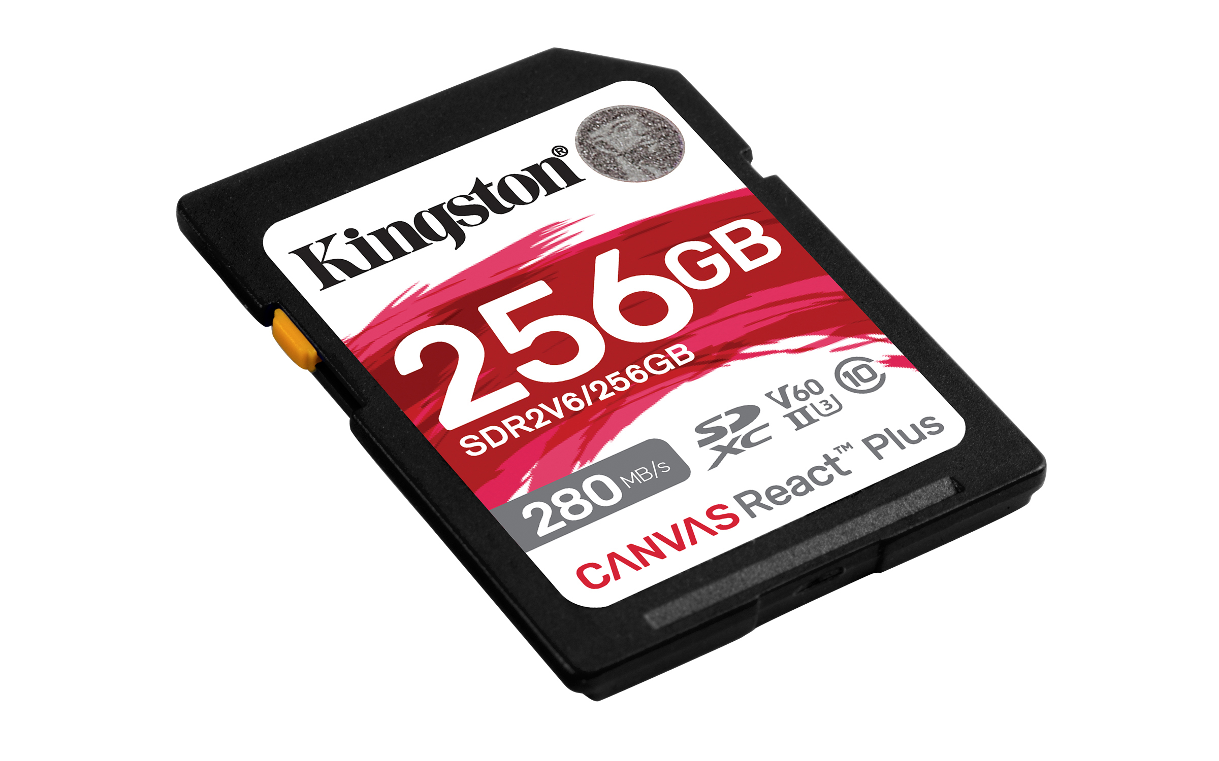 Karta SD Kingston 256GB z prędkością 280 MB/s, V60, U3 i XC II.