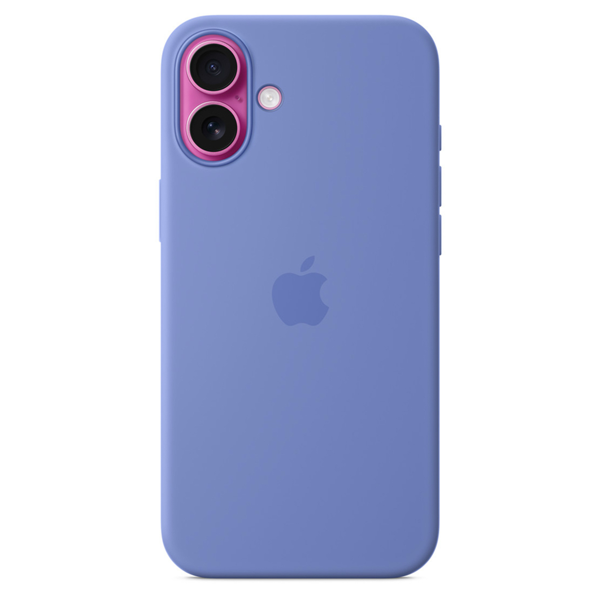 Ein lila iPhone-Gehäuse mit zwei Kameras und einem Apple-Logo.