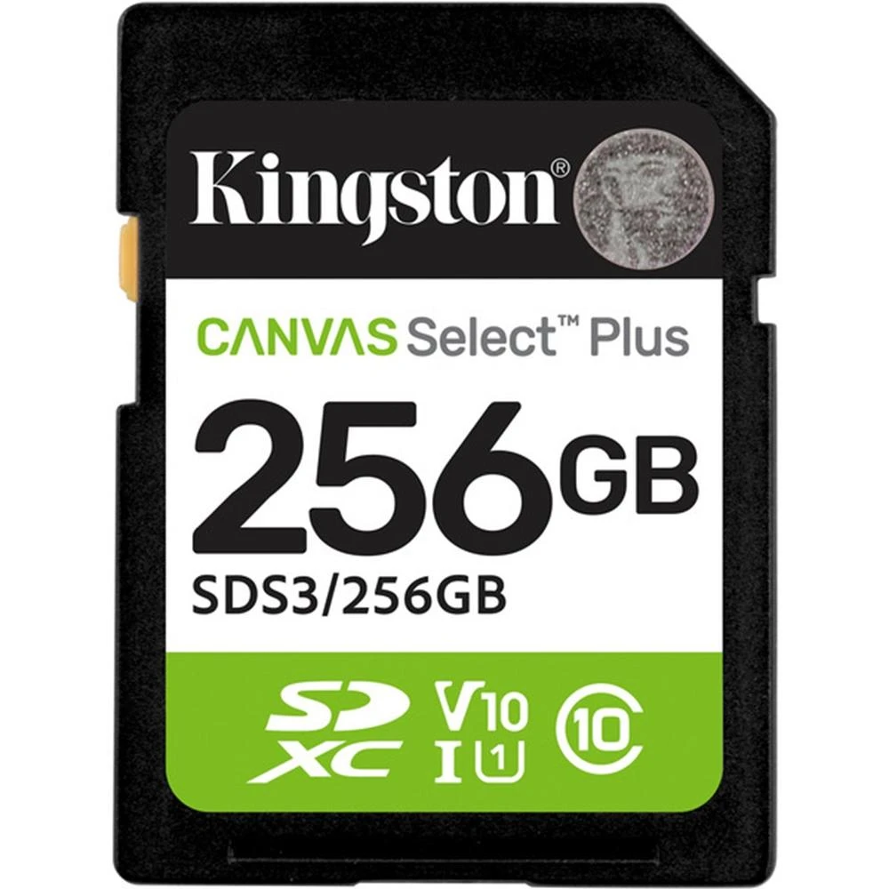 Karta pamięci Kingston Canvas Select Plus 256 GB SDXC z oceną V10 i Klasą 10.