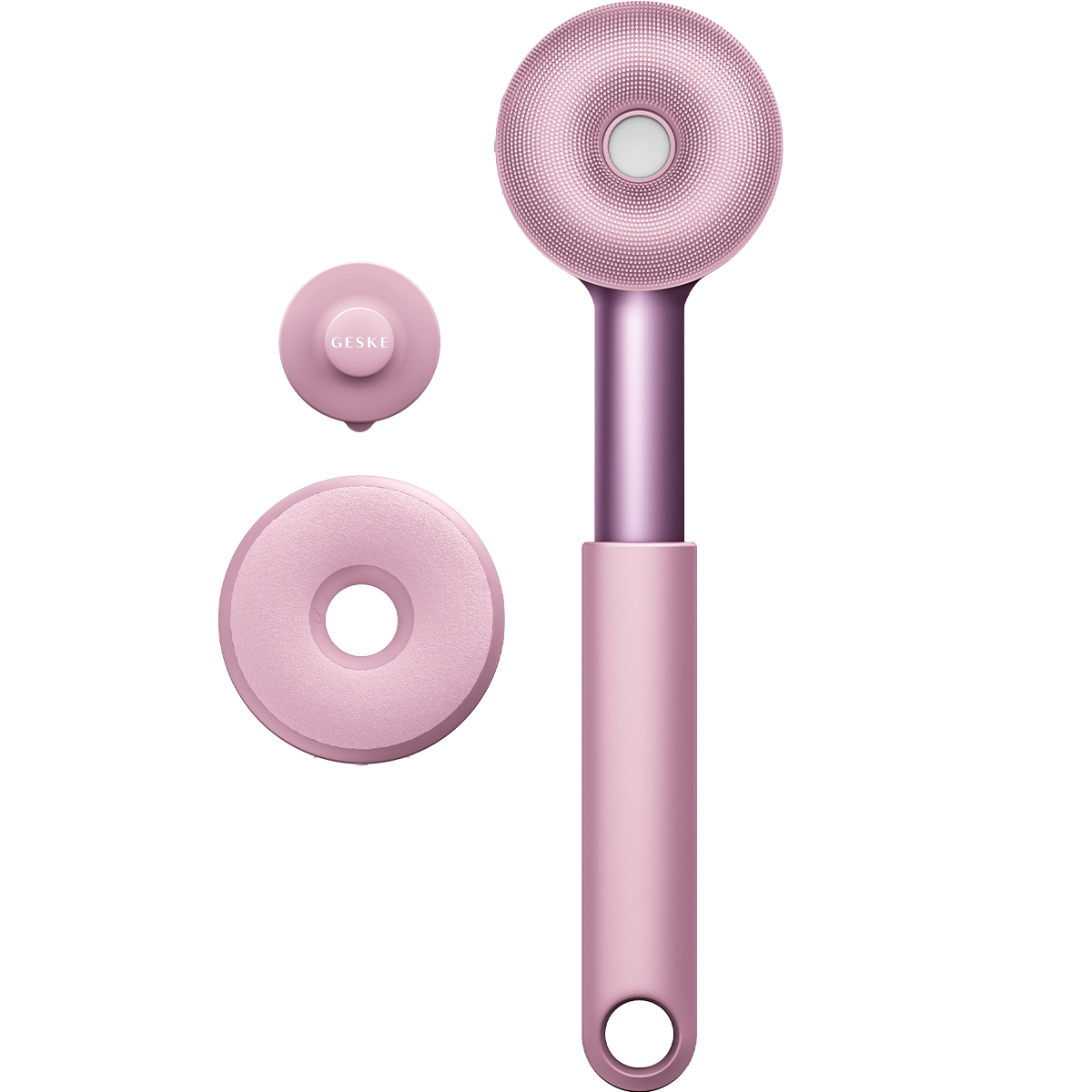 GESKE LED Full-Body Brush Kırmızı Led Terapili Vücut Temizleme ve Cilt Bakım Cihazı Pembe