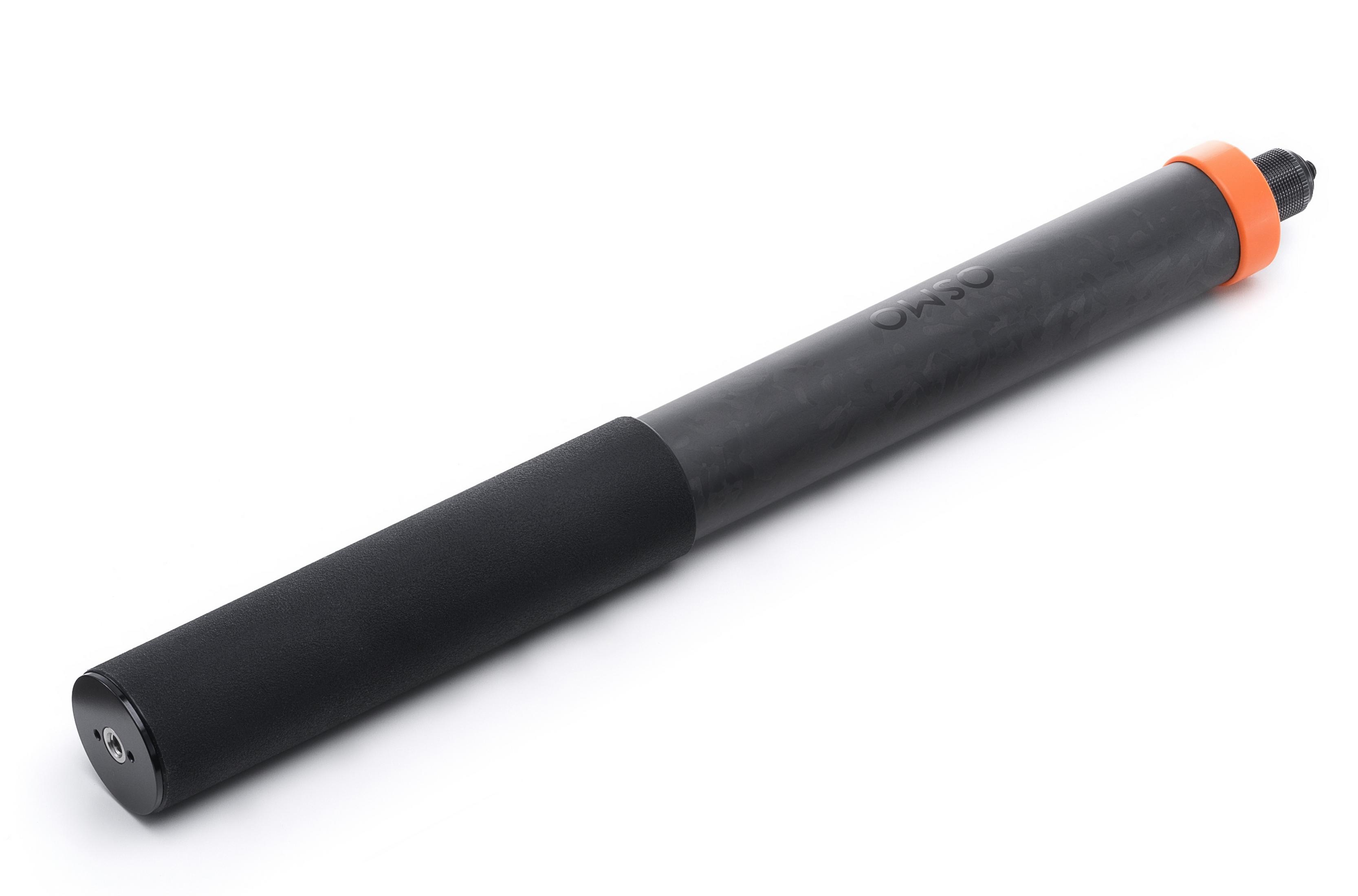 Empuñadura negra con logo OSMO, anillo naranja y conector negro.
