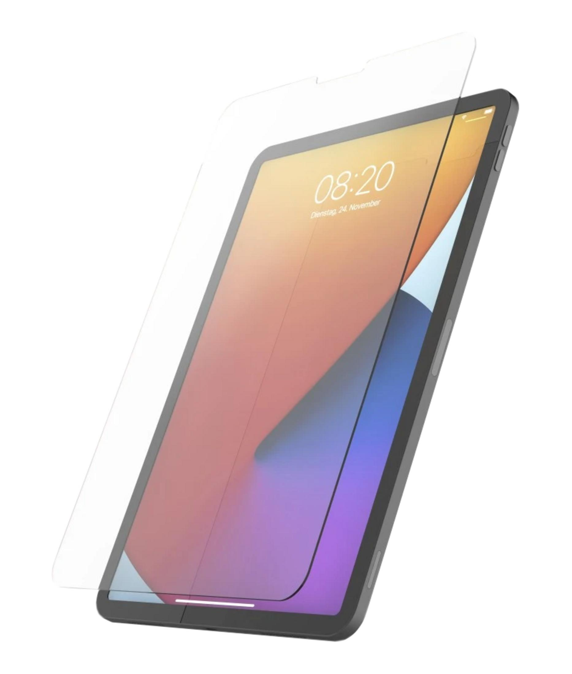 Una protezione schermo per tablet con ora 08:20 sul display.
