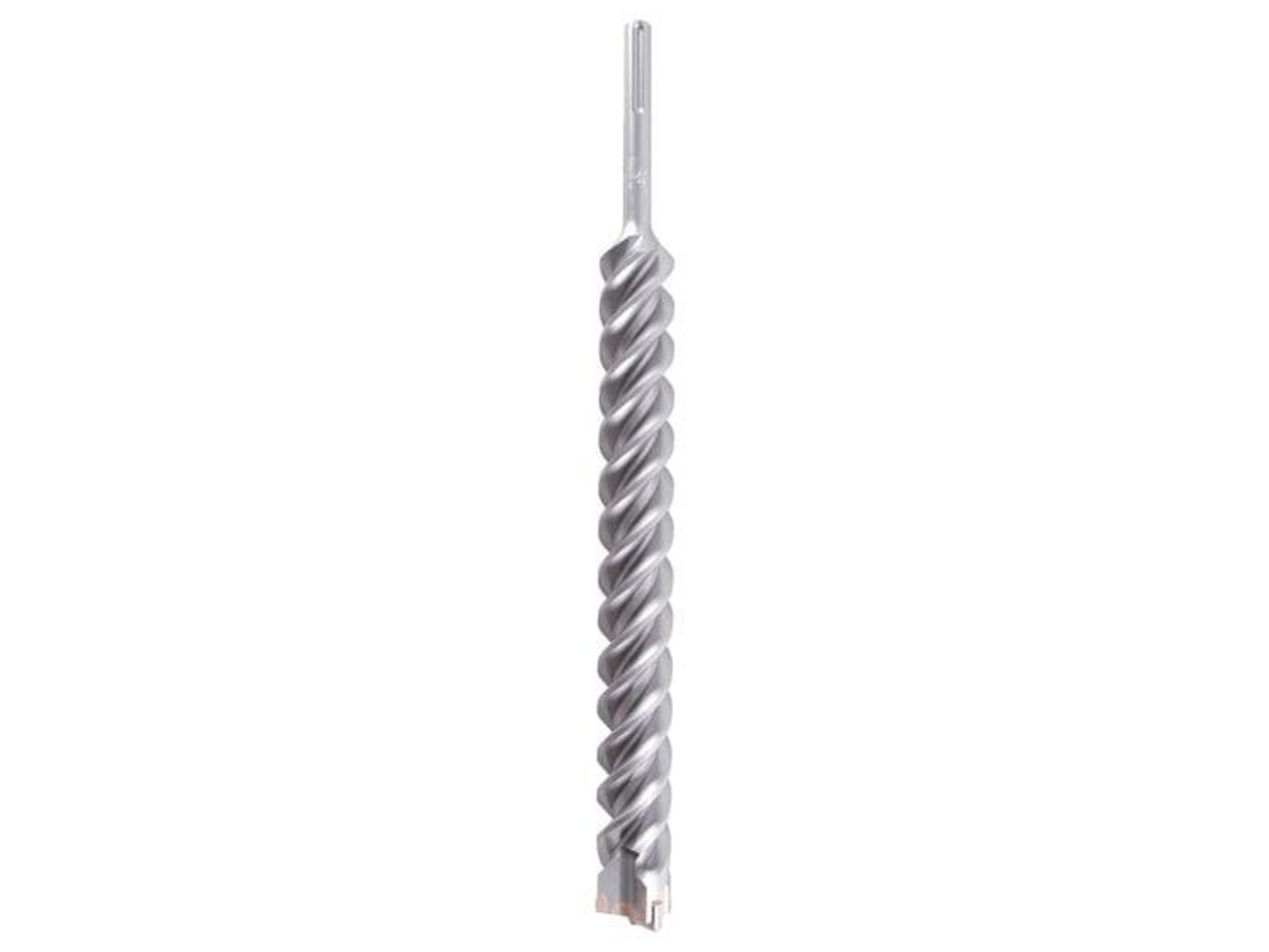 Ein metallischer Spiralbohrer mit kurzem Schaft und silberfarbenem Finish.