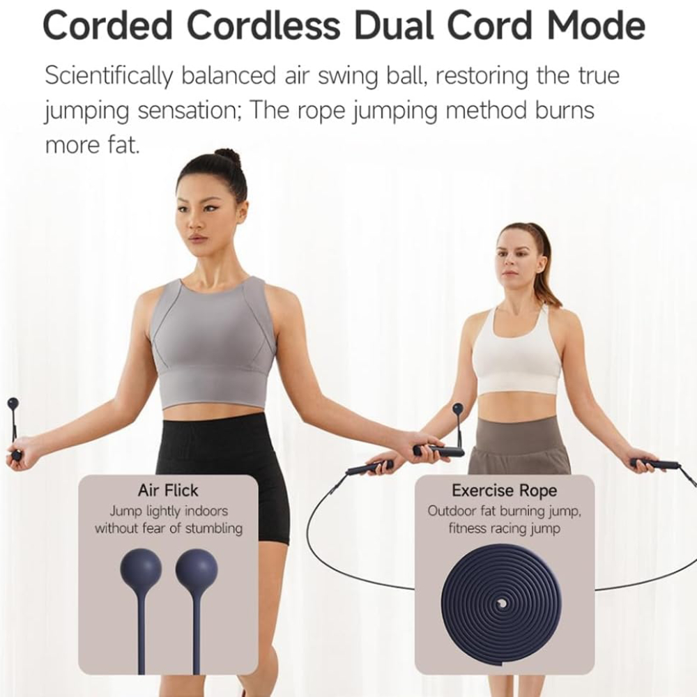 Due donne con corde per saltare, una con Air Flick, l'altra con Exercise Rope.
