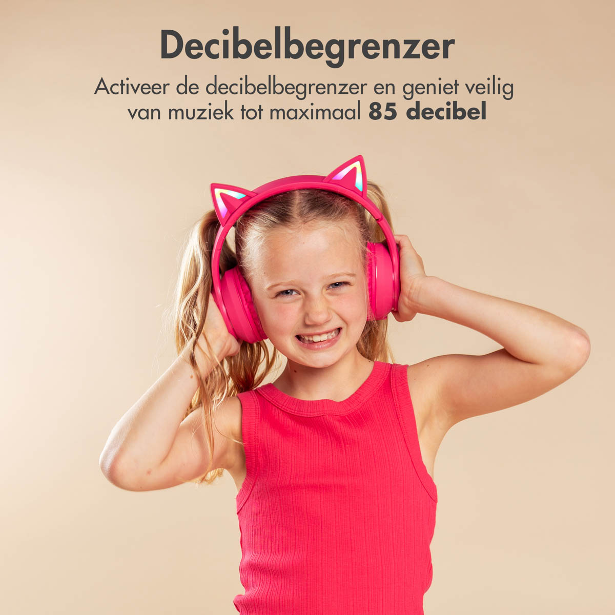 Draadloze hoofdtelefoon voor kinderen, kattenoor hoofdtelefoon met LED-verlichting voor kinderen/jongens/meisjes/peuter van 3 jaar, 2-in-1 Bluetooth- hoofdtelefoon voor kinderen, opvouwbaar, met