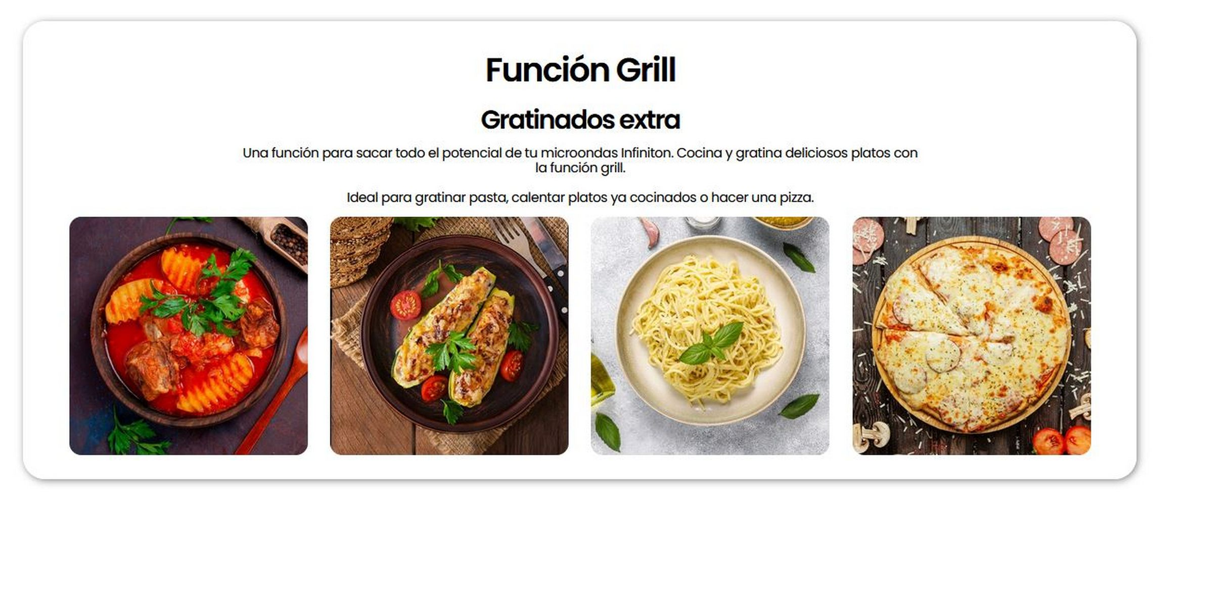 Un plato con carne y patatas, calabacines rellenos, pasta y pizza.