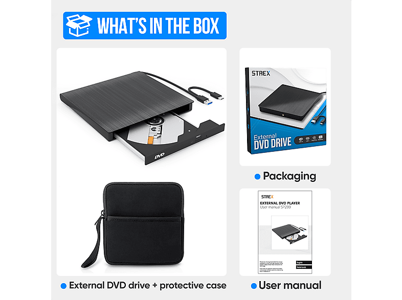 STREX SP299 Externe DVD Speler en Brander | MediaMarkt