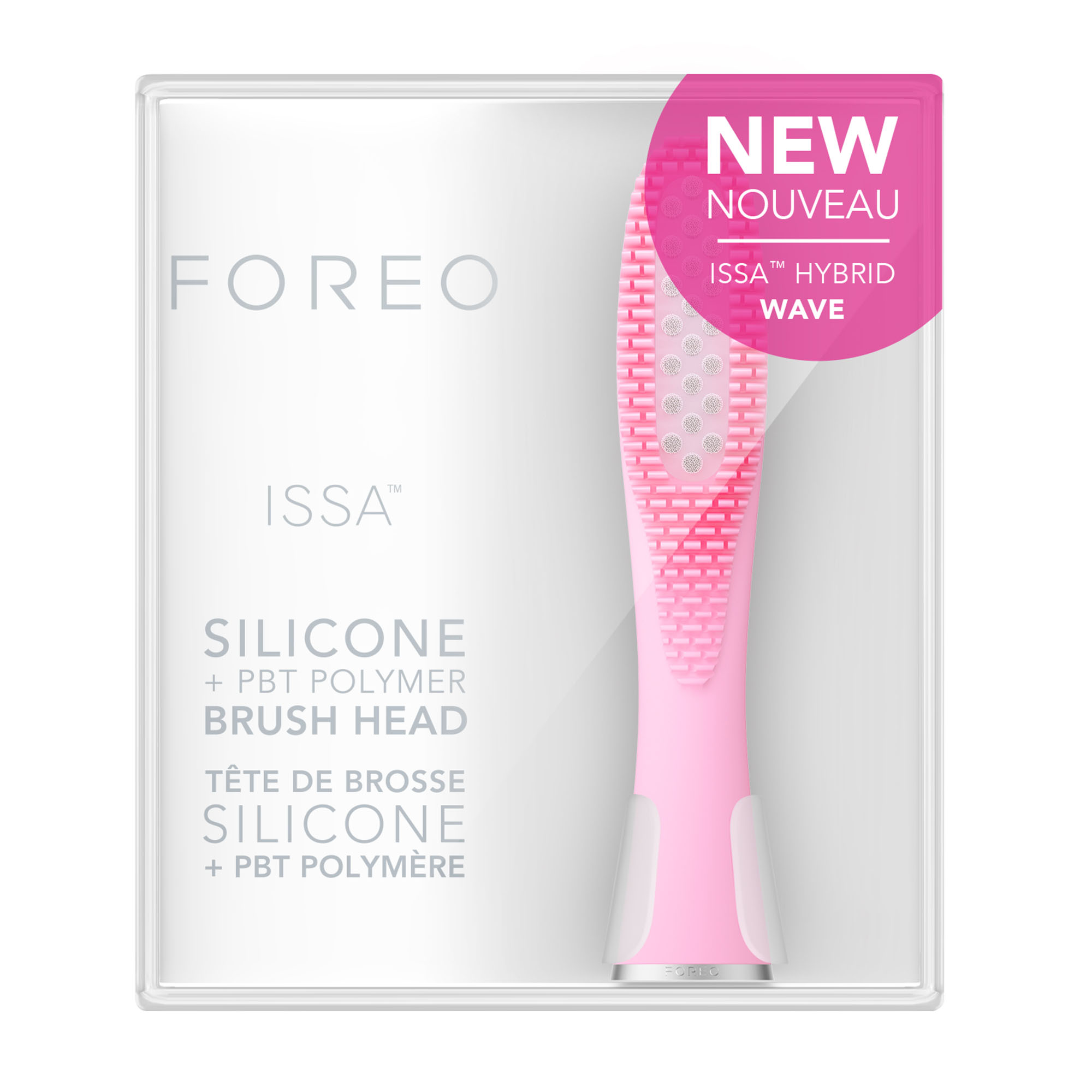 Paquete de un cabezal de cepillo FOREO ISSA HYBRID WAVE rosa con 