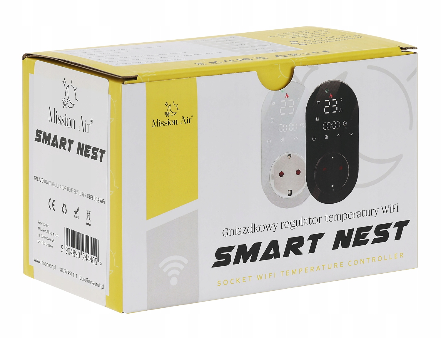 Pudełko gniazdka sterownika temperatury WiFi Mission Air Smart Nest.