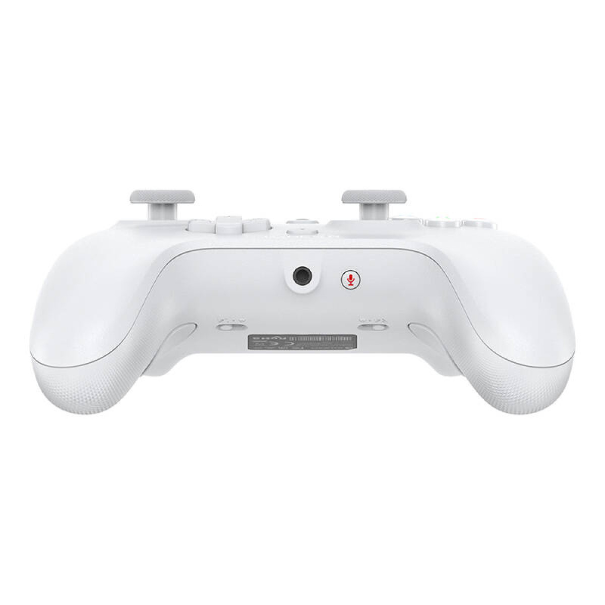 Un controller di gioco bianco con due joystick e pulsanti.