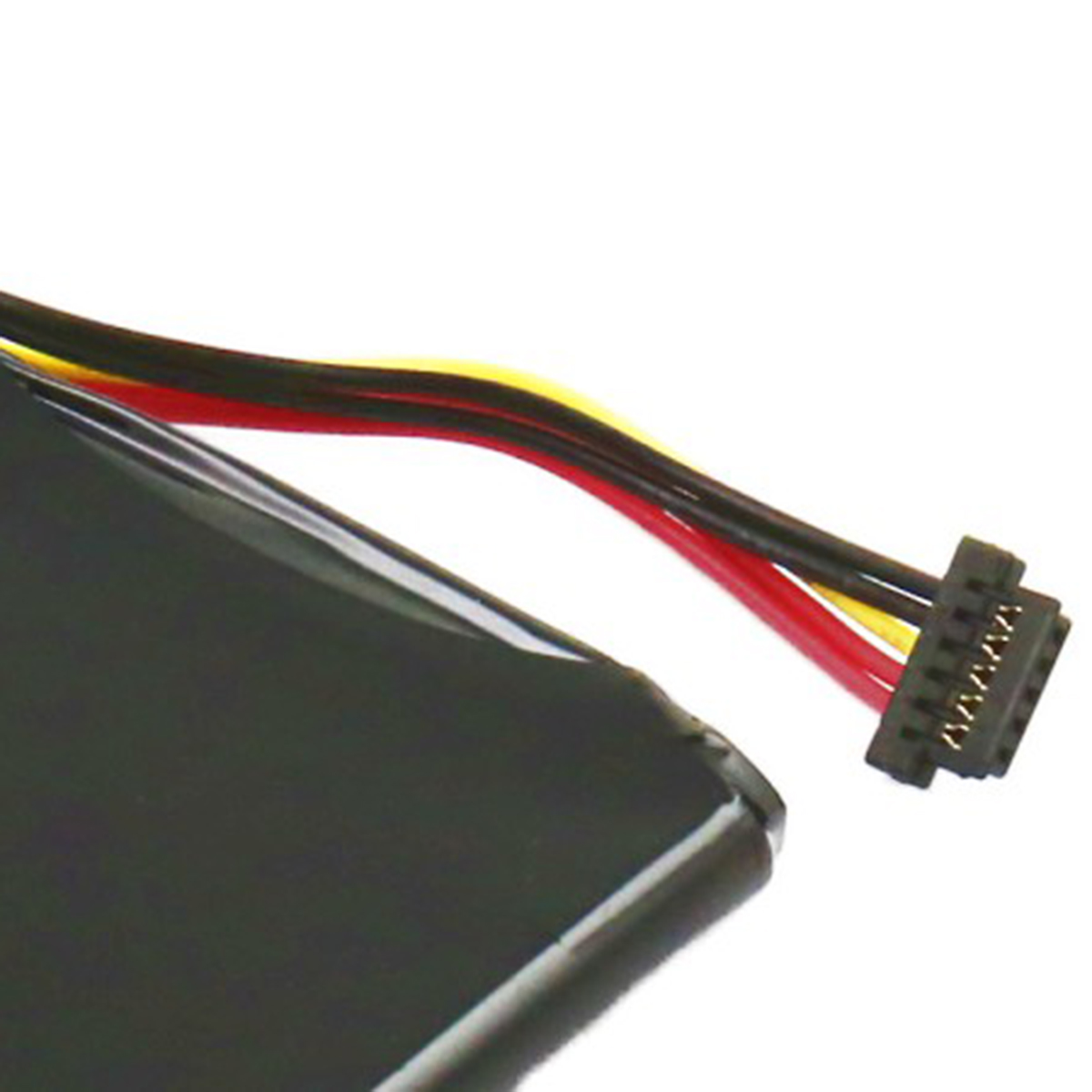 Batteria nera con cavi multicolore e connettore