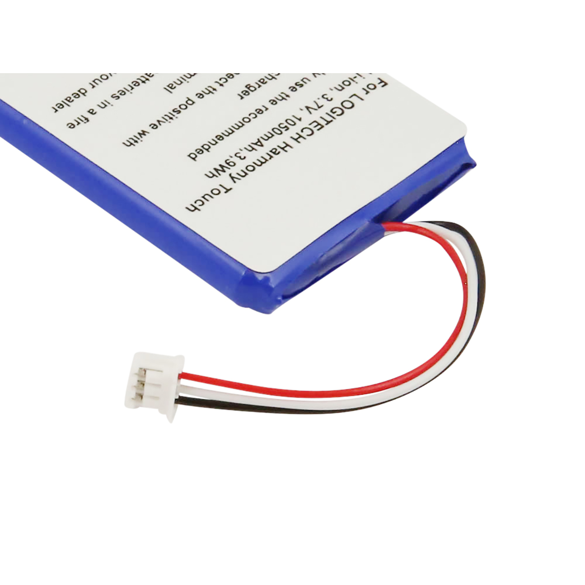 Una batteria Li-ion blu per Logitech Harmony Touch, 3,7V, 1050mAh.