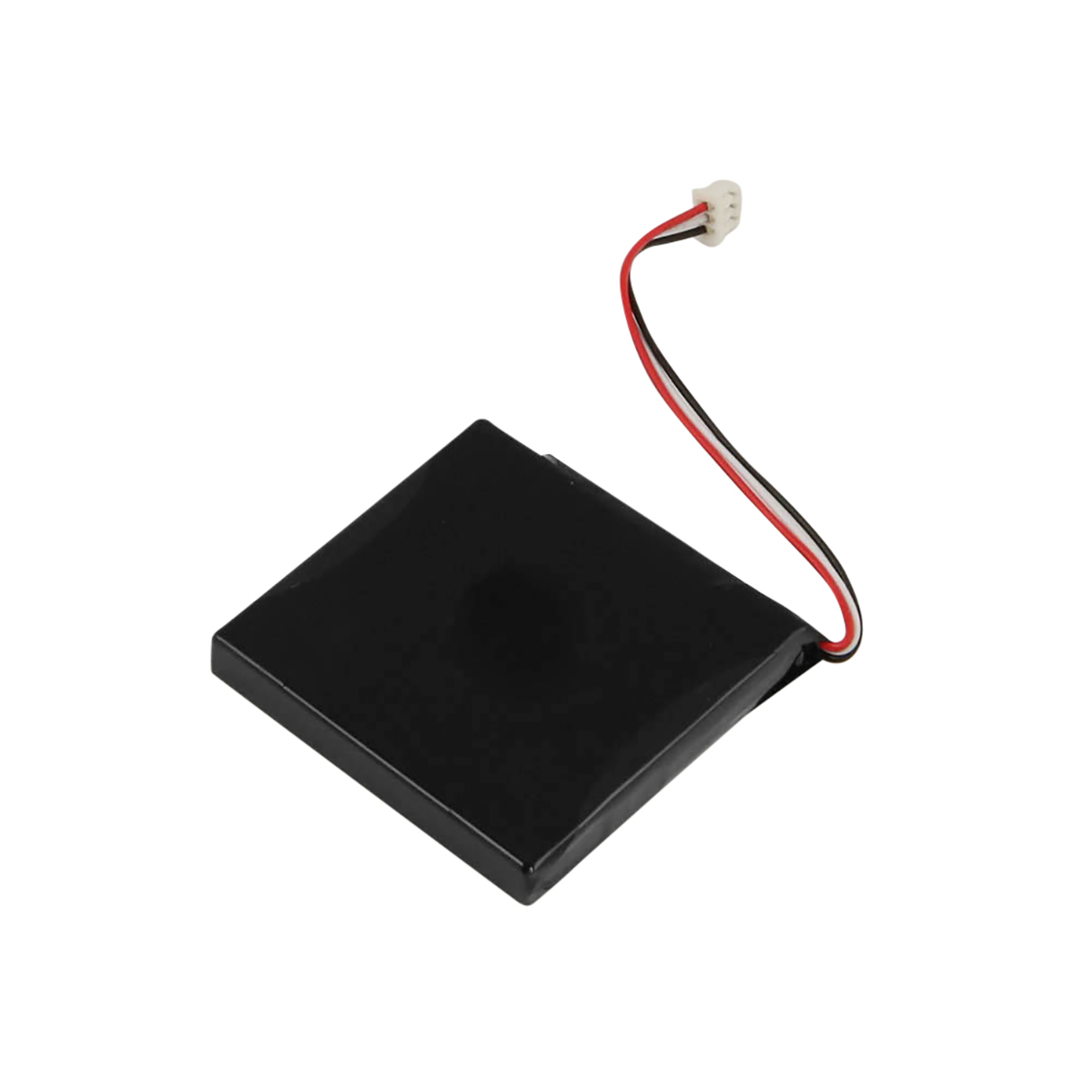 Batteria nera con filo rosso, nero e bianco.