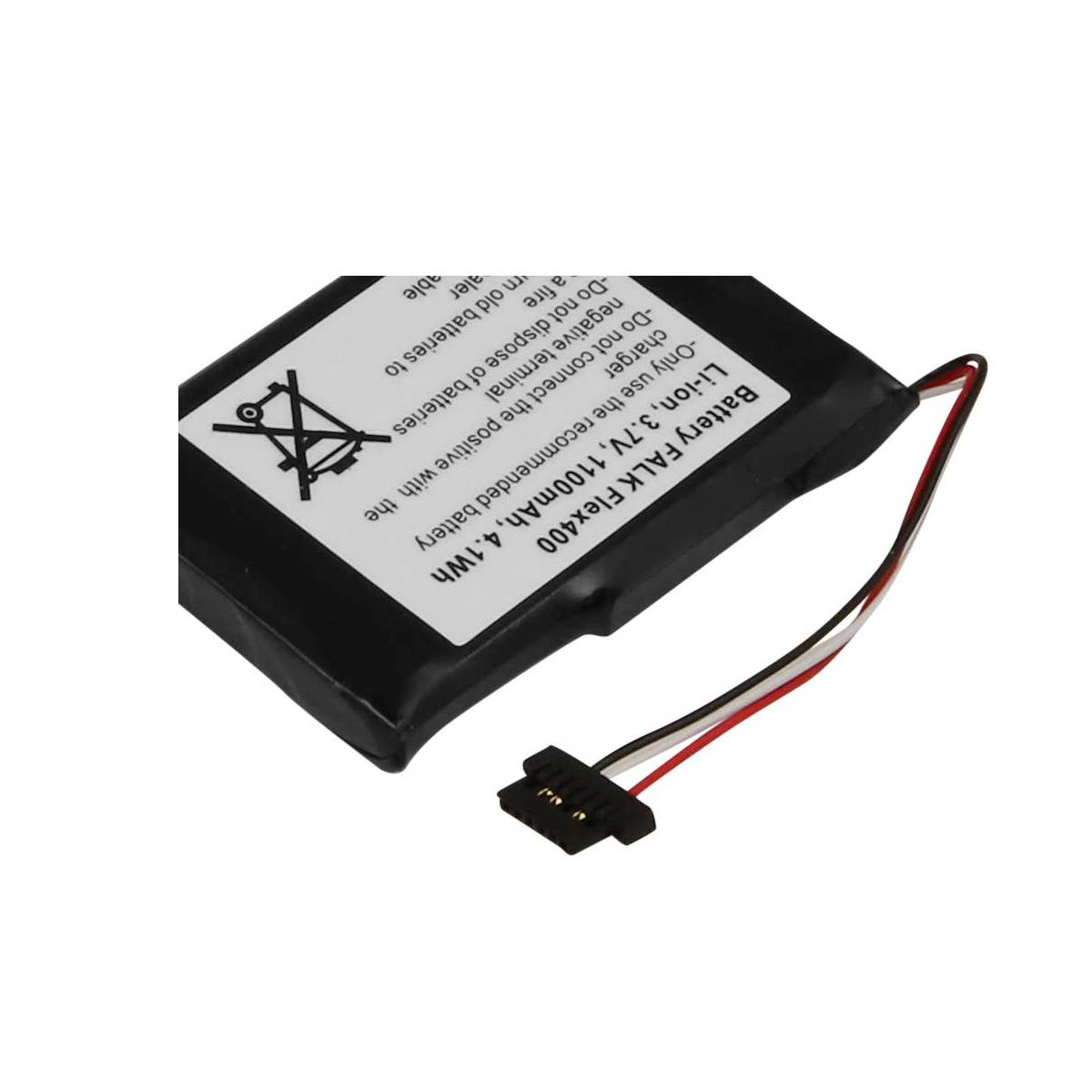 Batteria Li-ion nera 3,7V 1100mAh con cavo e connettore.