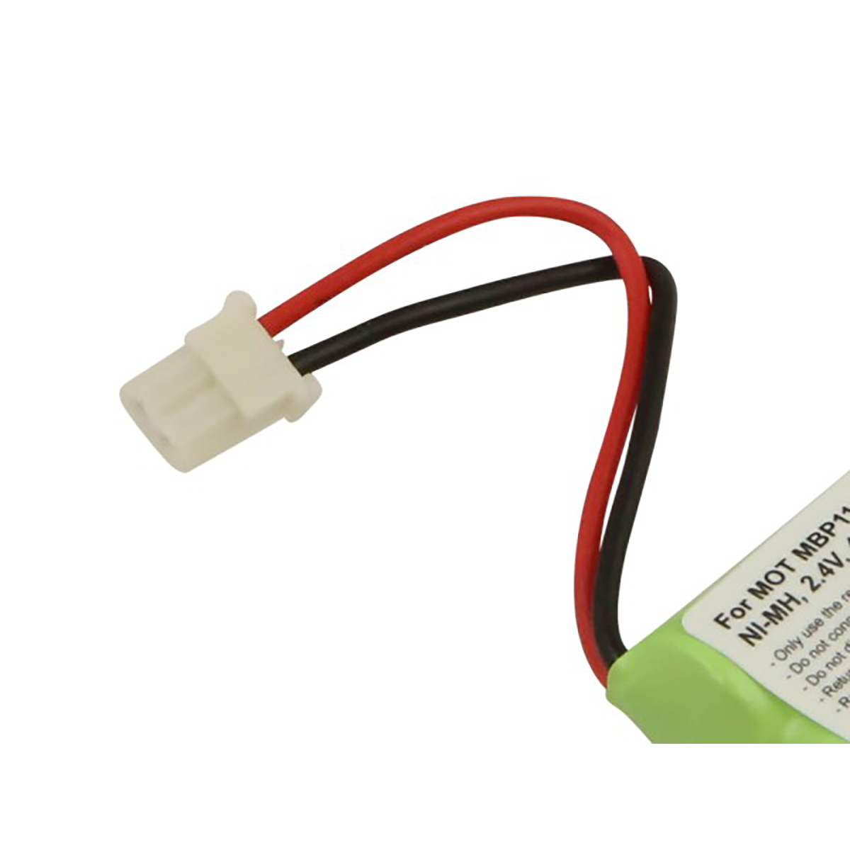 Batteria con cavi rosso e nero e connettore bianco, 2,4V Ni-MH.