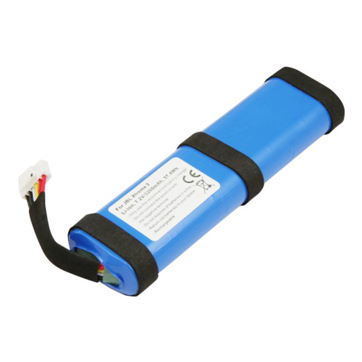 Batteria blu Li-ion per JBL Xtreme 2 con cavo e connettore.