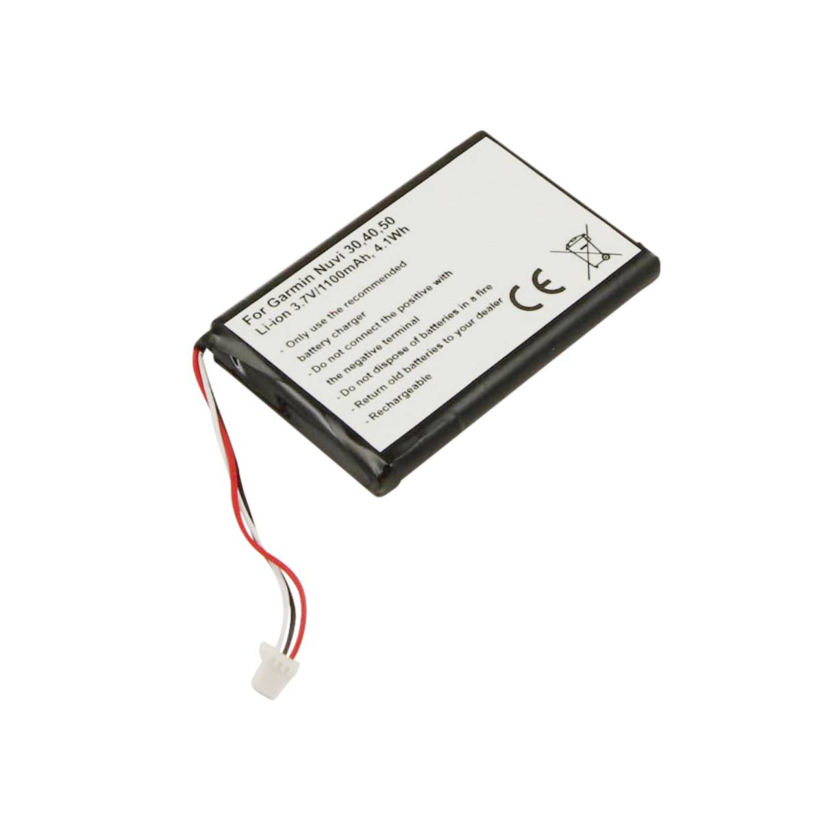 Batteria Garmin Nuvi: 3,7V, 1100mAh, Li-ion, con cavo.