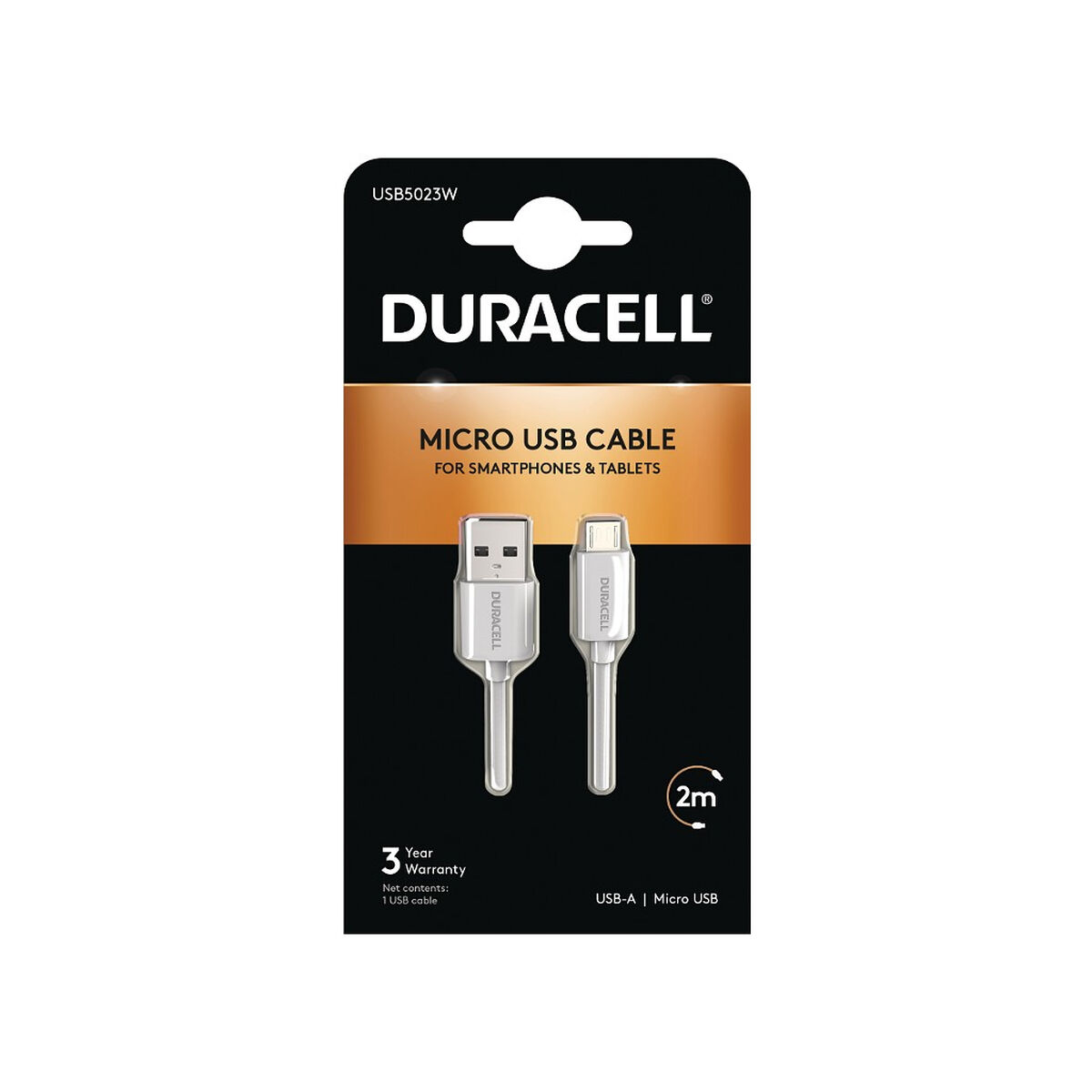 DURACELL USB5023W Şarj Kablosu Beyaz